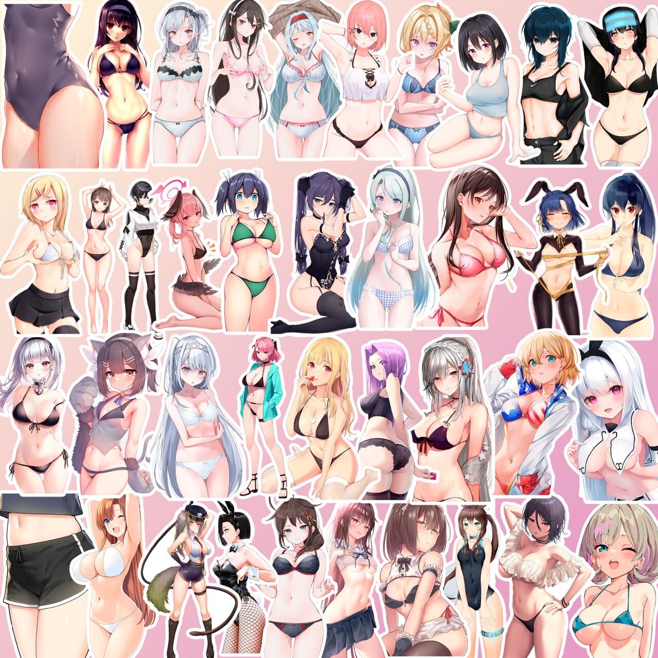 50 Pcs Lewd Anime Sticker Pack Adult sticker Lewd Nsfw Waifu Ecchi Lewd Hot Lot