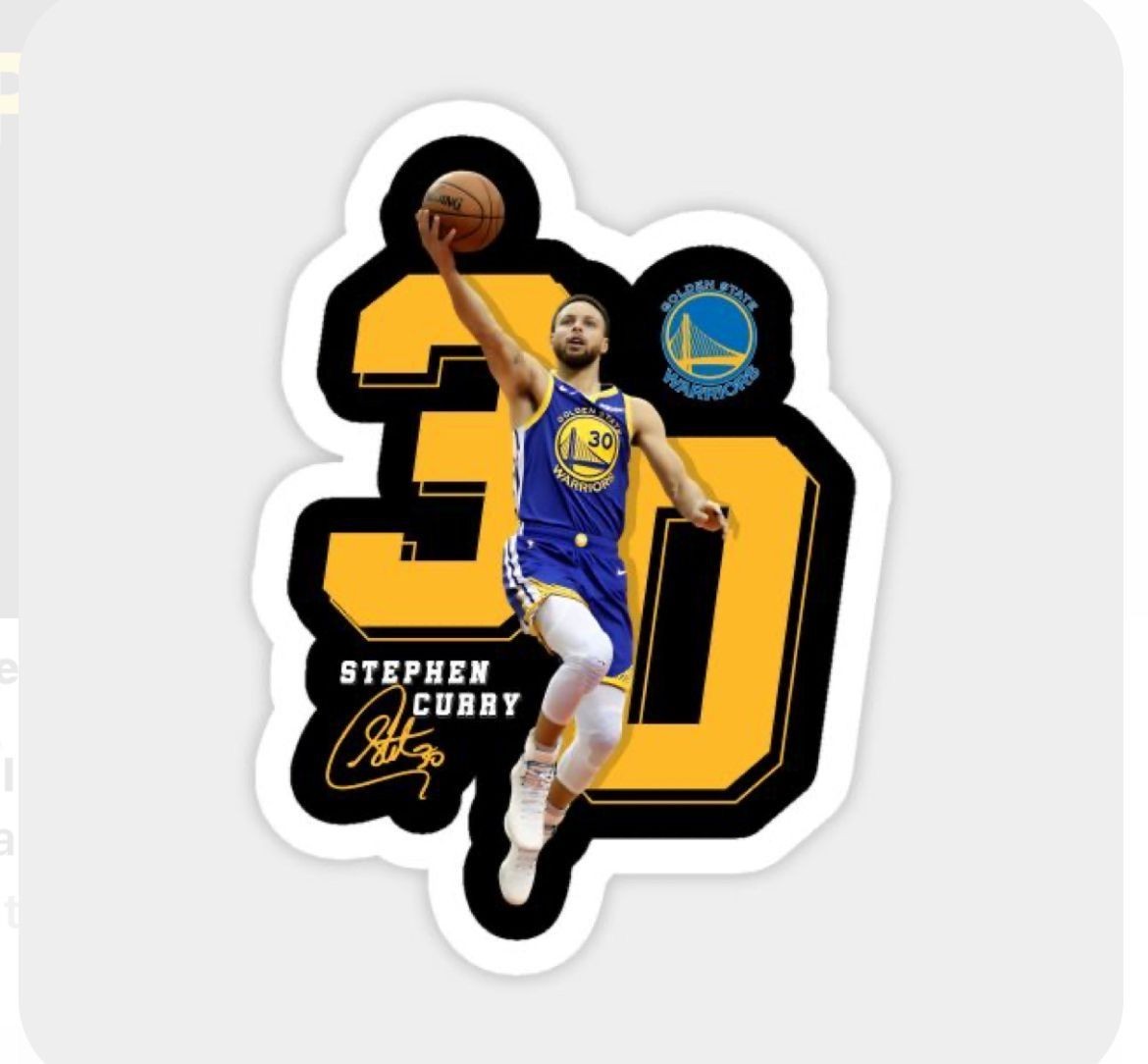 Warriors Basketball Sticker | Blue Gold Vinyl Waterproof Car Laptop Sticker