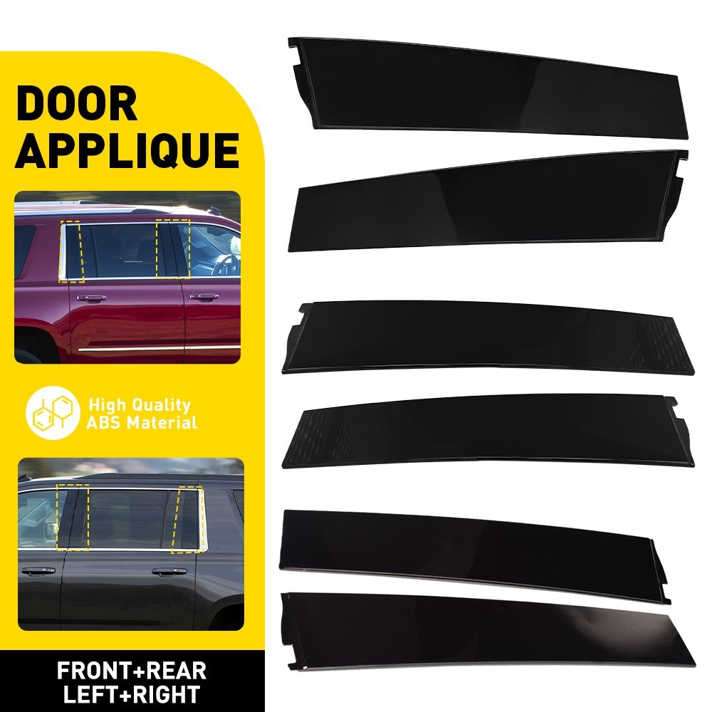 For 2015-2018 Chevy GMC Cadillac Left&Right B-Pillar Door Window Moldings 1/2/6x