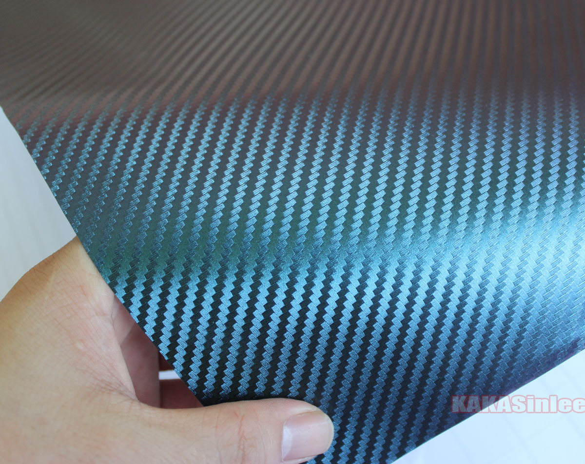 12″ x 60″ Useful Car Wrap 3D Chameleon Carbon Fiber Vinyl Sticker Green / P CF