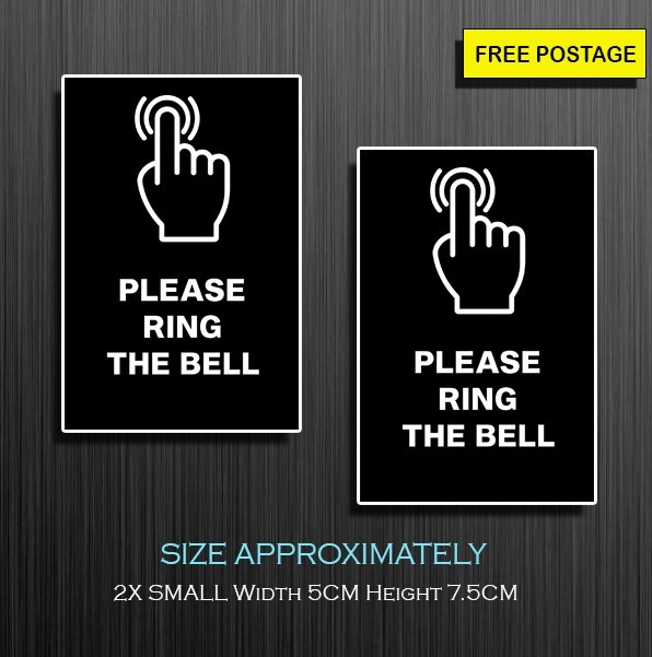 Please Ring The Bell Sign, Self Adhesive Waterproof Vinyl Sticker