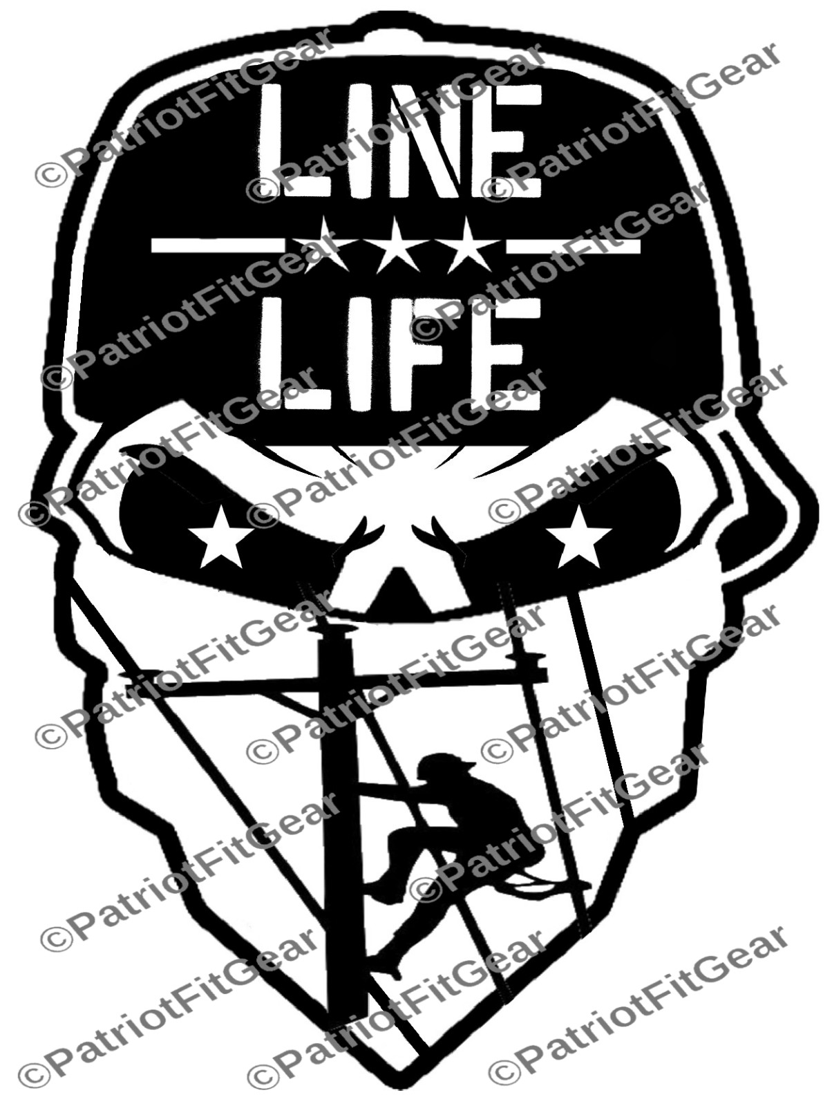 Lineman life,Line Work,Skull,Lineman,Got Power Thank A Lineman,Vinyl Decal