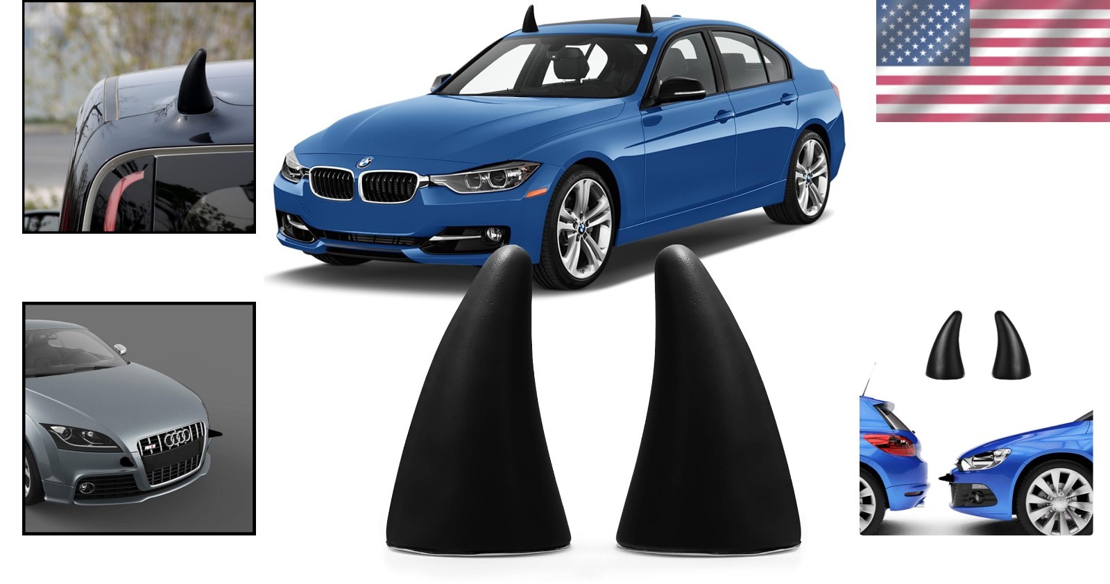 Classic Black Devil Horns Foam Sticker – Universal Fit for Cars and Motorcycles