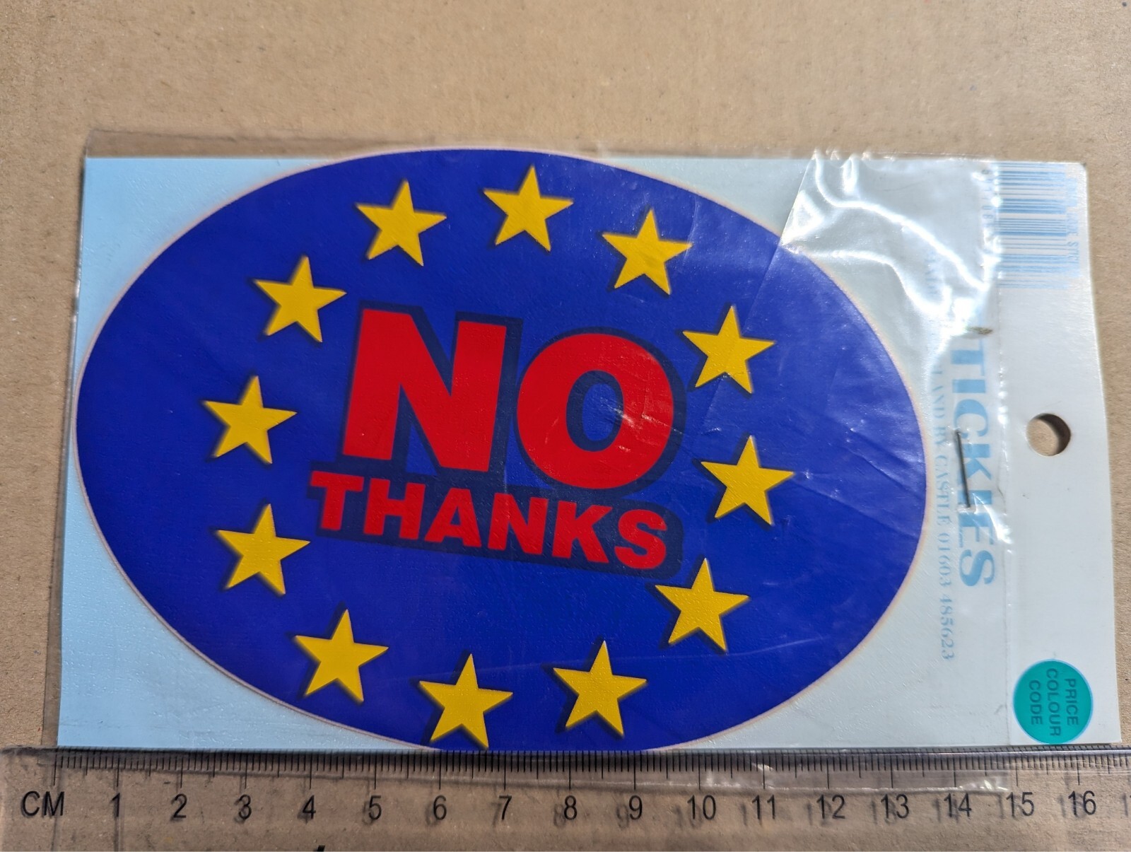No Europe EUROPEAN UNION THANKS Flag Emblem Car Vinyl Bumper Sticker Decal