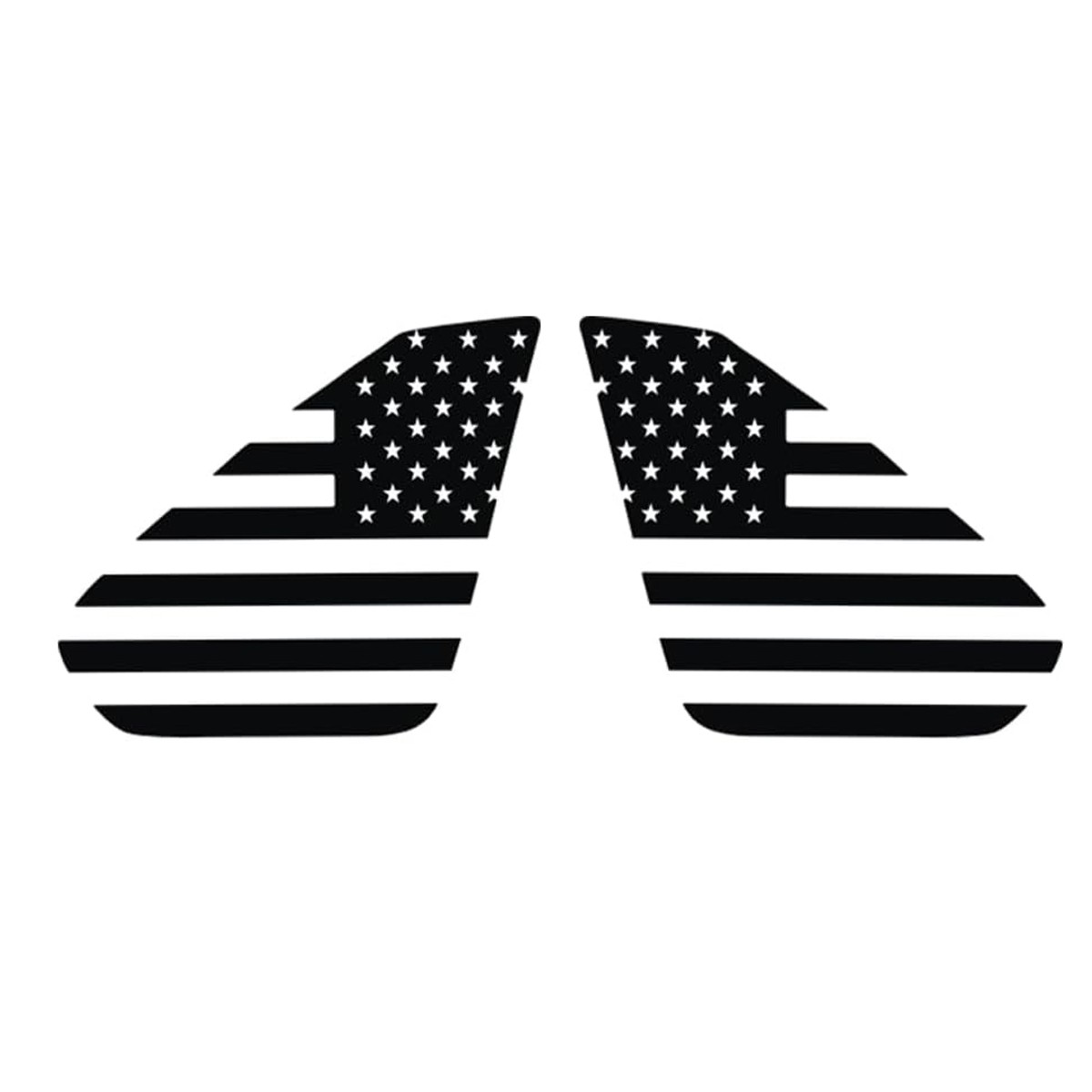 American Flag Vinyl Decal Set For Toyota Rav4 2019-2025 Rear Quarter Glass Decor