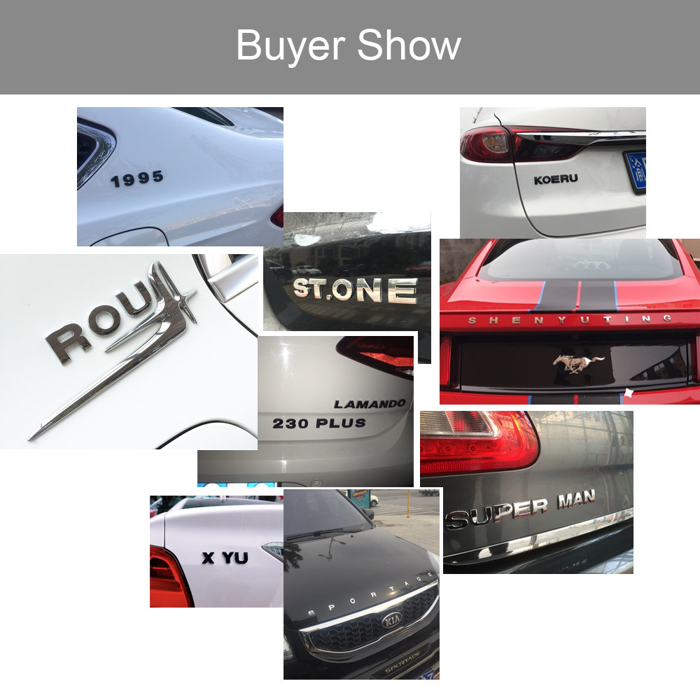 J&J Bro™ Metal Chrome Car Sticker Letter Alphabet Number Emblem 25MM Small Size