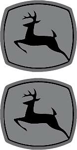 Pair (2) Black Printed on Silver Vinyl Decal 2.0″ x 2.0″ p554