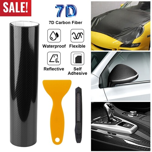 7D Carbon Fiber Car Wrap High Gloss Vinyl Wrap Film Roll Bubble Free Air Release