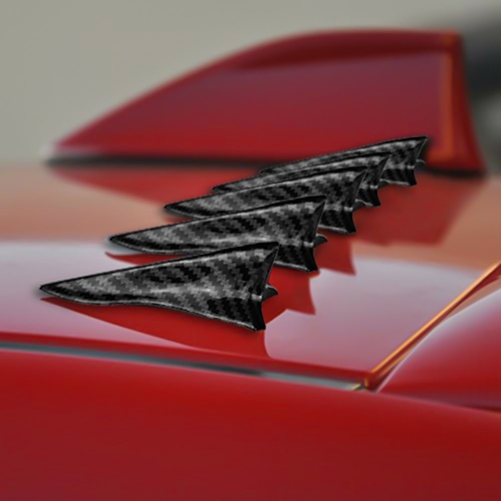 10/20X Car Fin Shark Roof Decorative Sticker Fiber Carbon Decors Accessories TOP