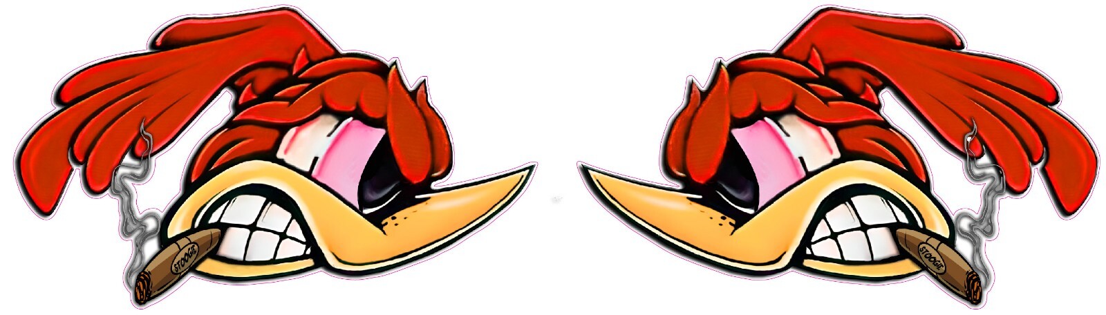 Hotrod Birds Stoogie Decal 12″ x 8″ each