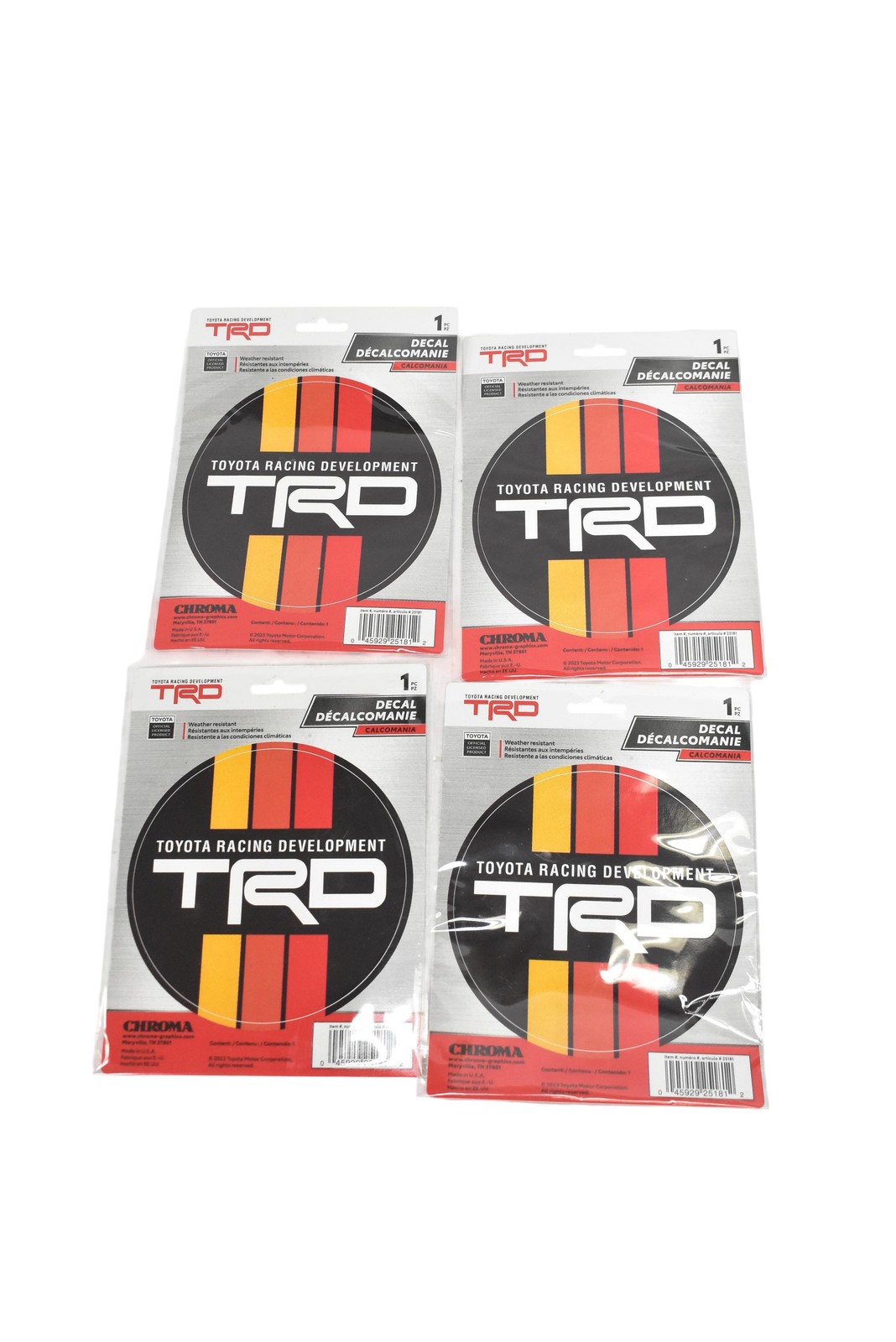 Chroma TRD Toyota Racing Dev Vinyl Decal Sticker Multicolor 25181 4 Pack