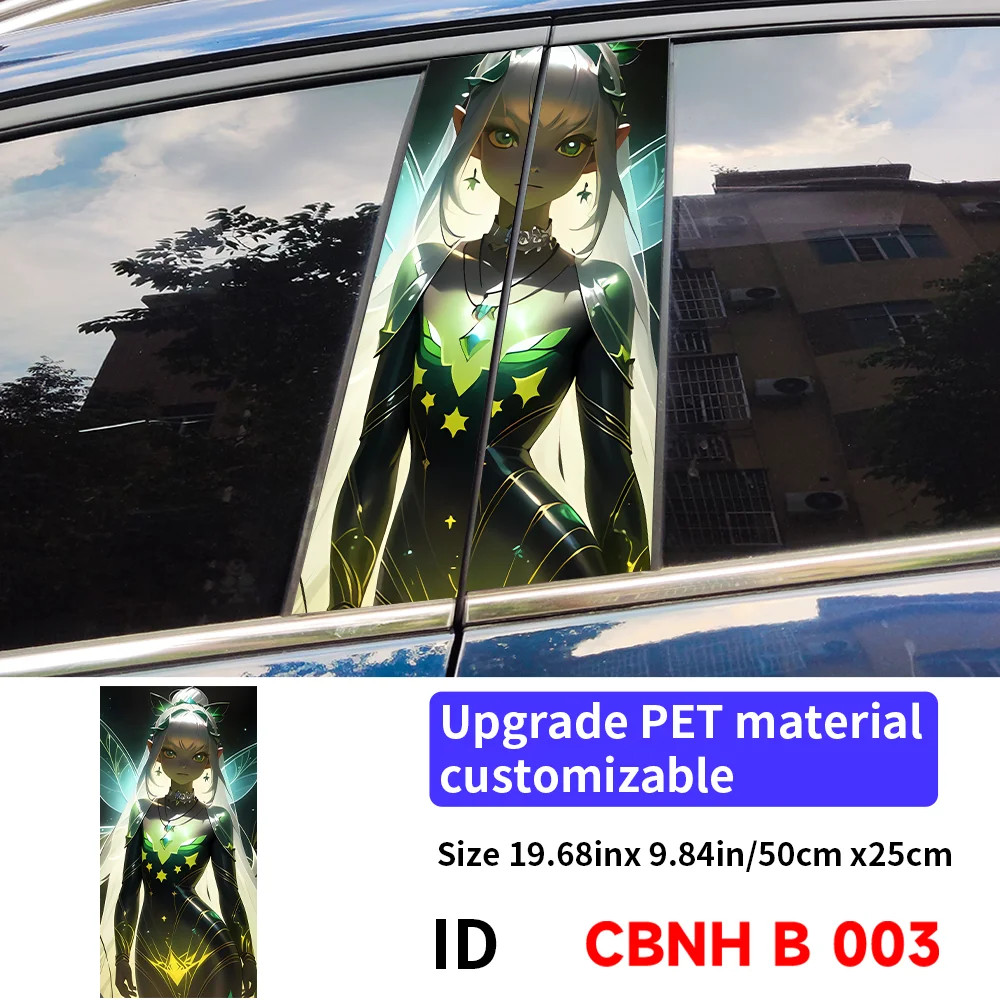 Wing Girl Anime Car B-pillar Vinyl Decals Waterproof Cover Scratches Decor