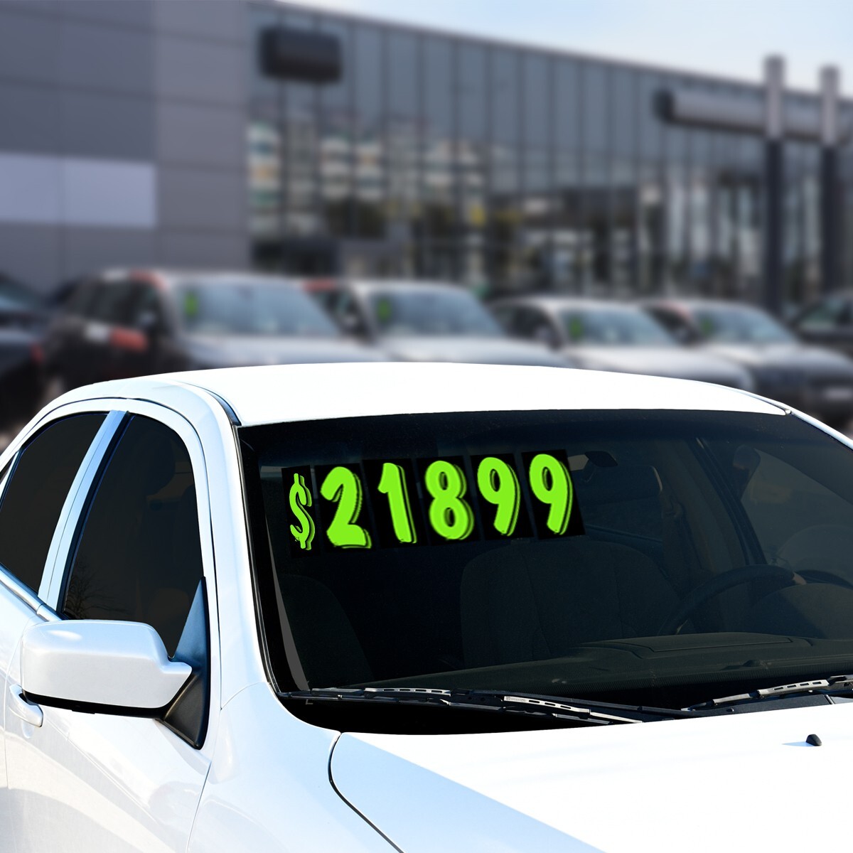 Car Dealer Windshield Stickers 11 Dzn Pricing Numbers You Pick Color 7 1/2 Inch