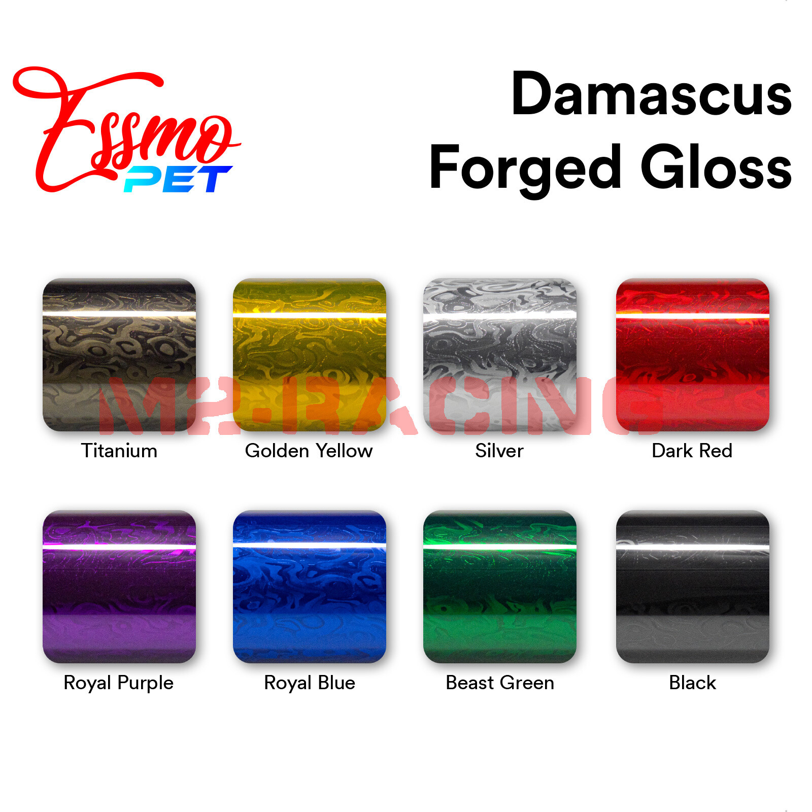 PET Damascus Steel Forged Gloss Royal Purple Car Vinyl Wrap Decal Sticker Film