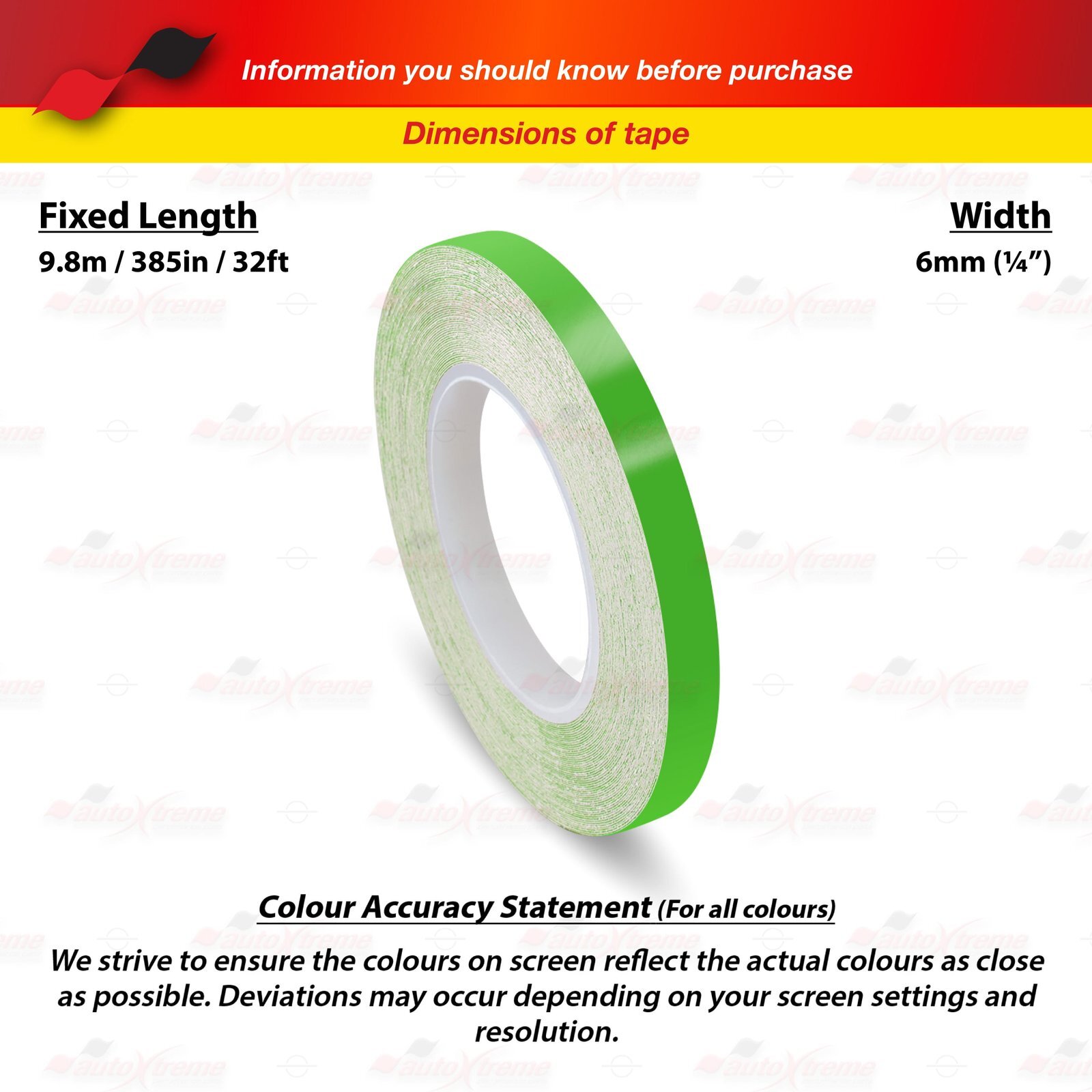 LIME GREEN 6mm 1/4″ Roll Pin Stripe PinStriping Trim Line Tape Vinyl Car STICKER