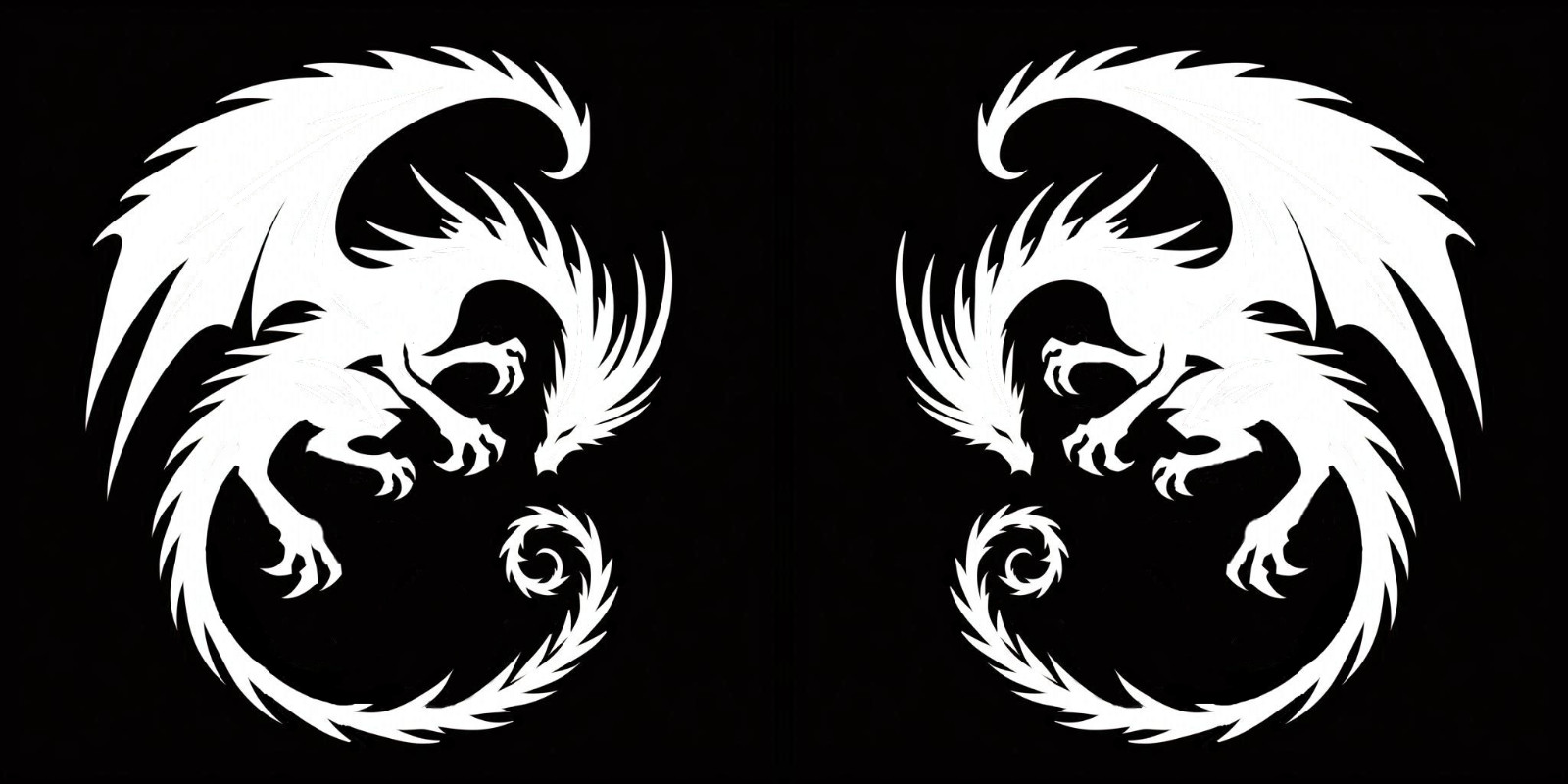 Tribal Spike Dragon Fantasy Die Cut Vinyl Sticker Decal Left Right or Pair
