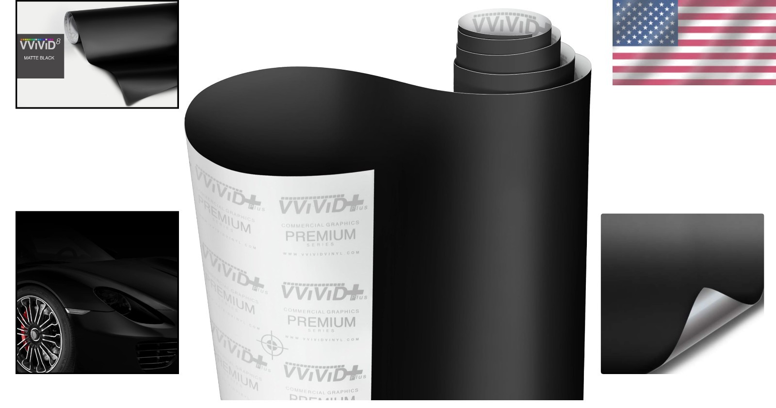 Universal Fit Black Matte Vinyl Car Wrap – 0.5FT x 5FT Roll for Easy Application