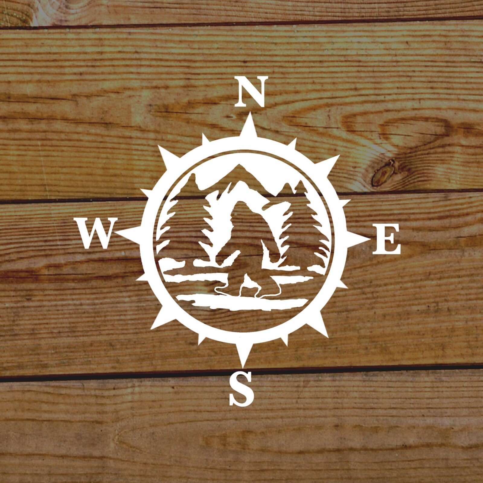 Bigfoot Compass Decal. Perfect for Car Windows or anything with a hard surface.