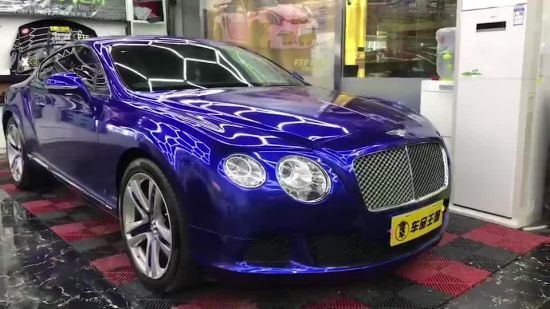 High Gloss Glossy Blue Vinyl Film Wrap Sticker Decal DIY Bubble Free Air Release