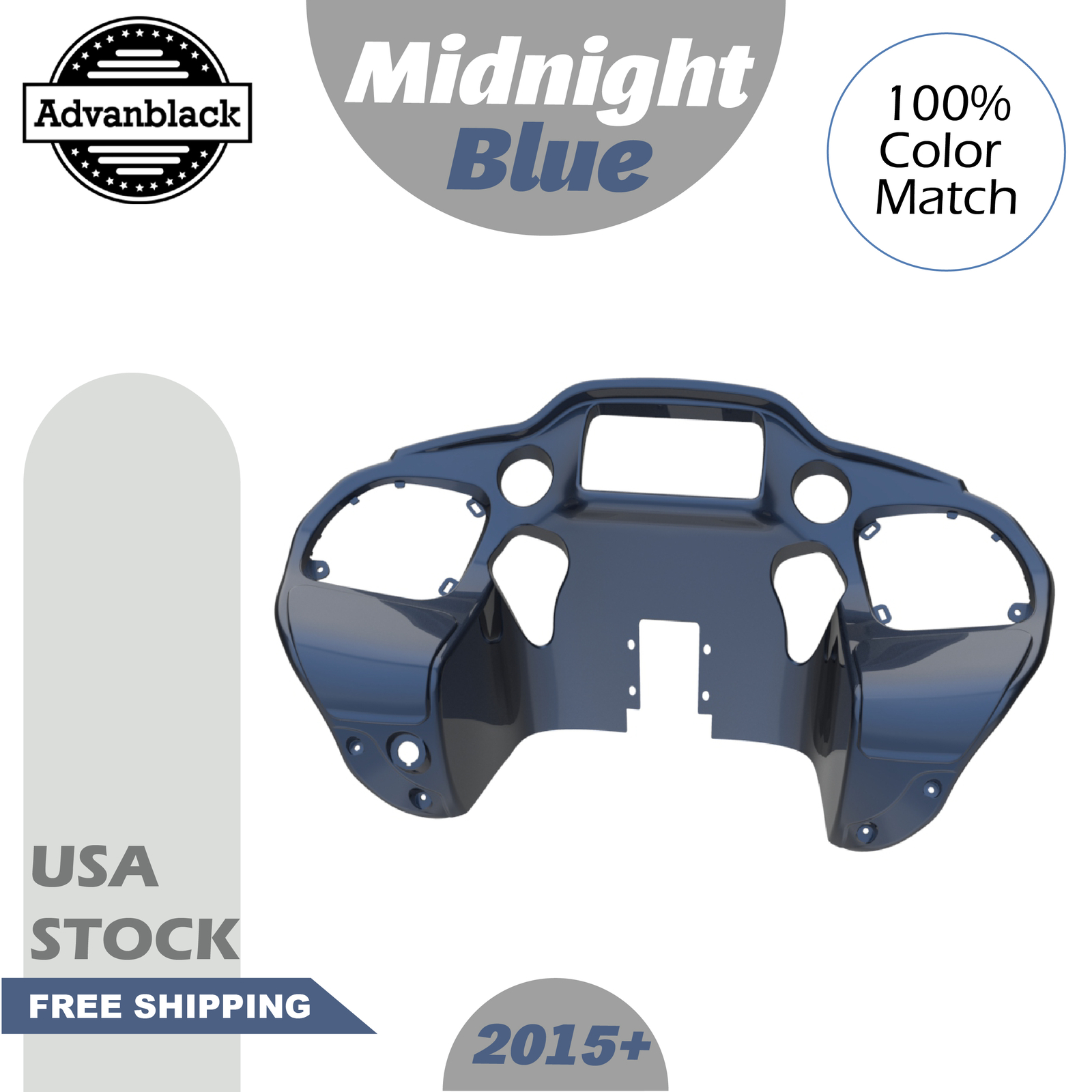 Advanblack Midnight Blue Inner Fairing Fits Harley Road Glide 2015up