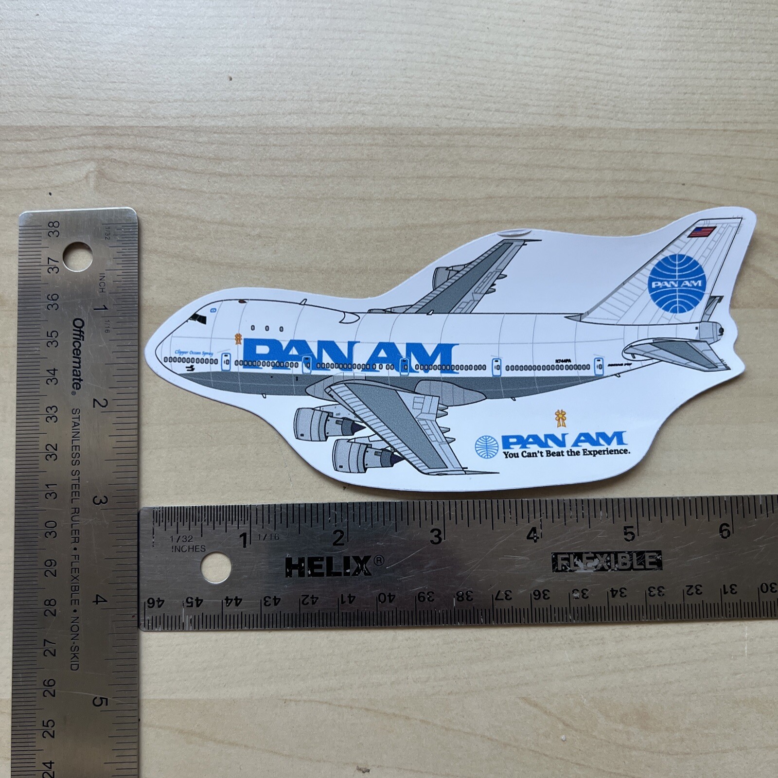 Sticker Pan Am B747-100 Désert Storm 3 Inches X 6 Inches Clipper Ocean Spray