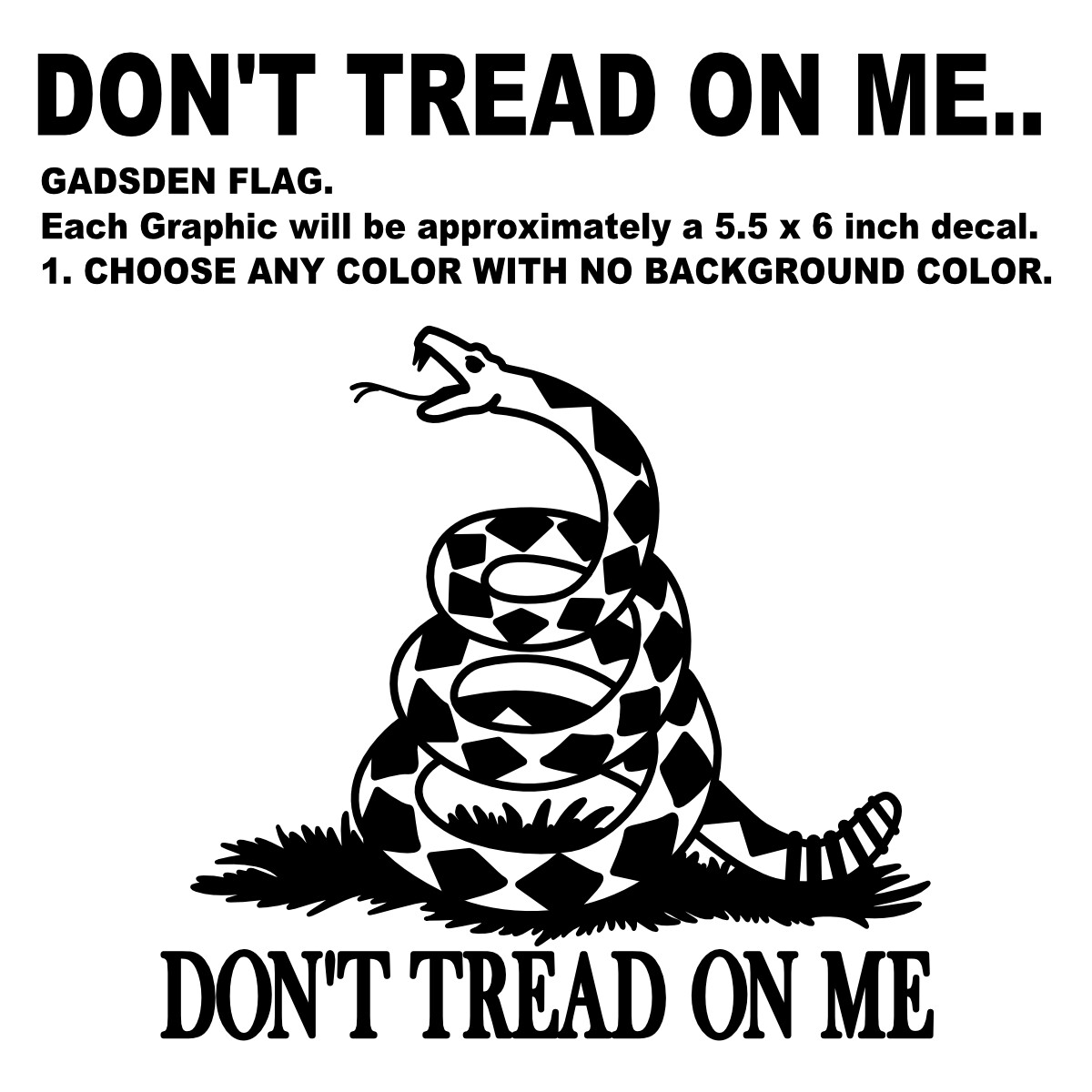 Decal Die Cut Vinyl Stickers Gadsen Flag, USA, America, Patriot, Country, DTOM