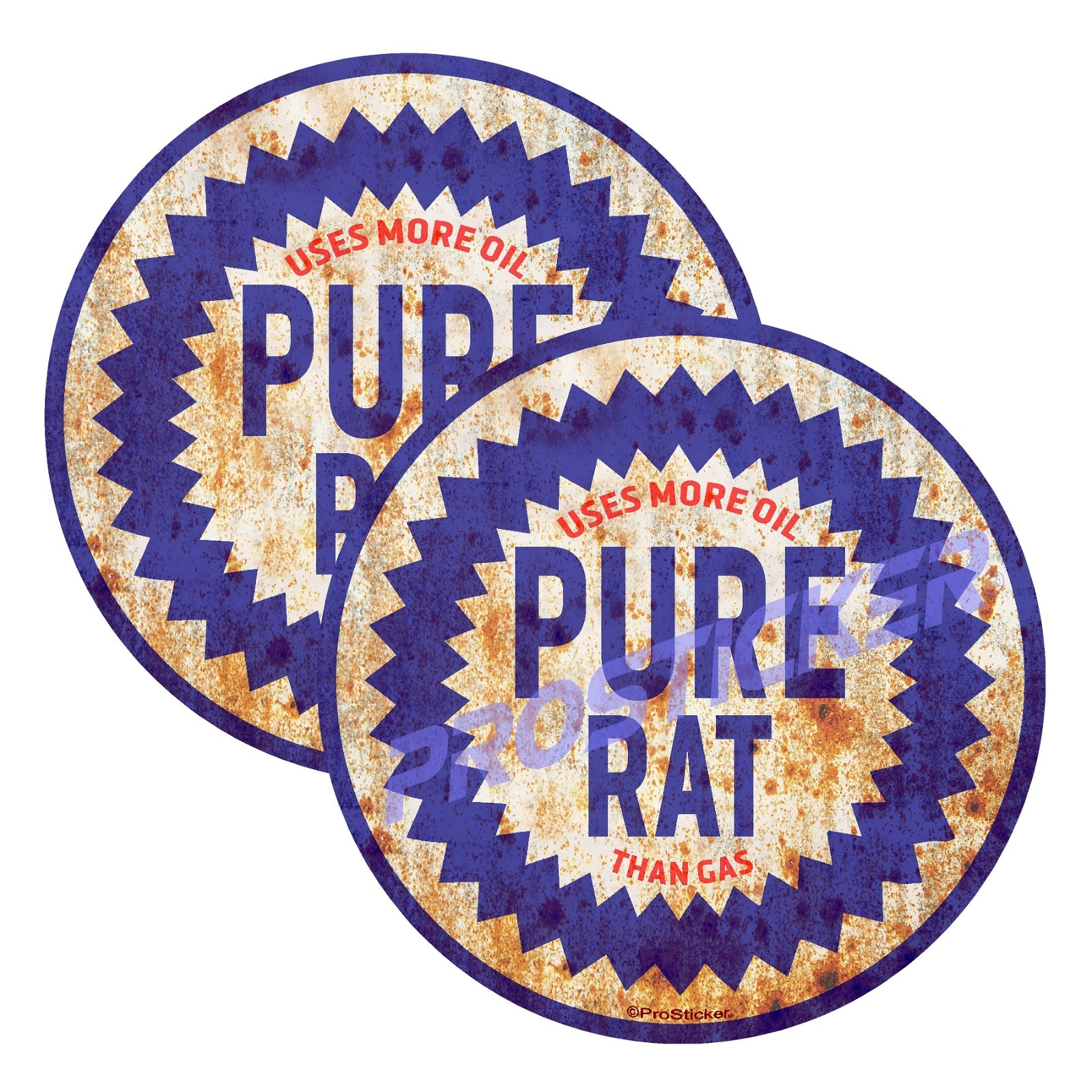 Uses More Oil Than Gas Pure Rat Rod Decal (One) 3″ 2 Pack ProSticker 769 2PK