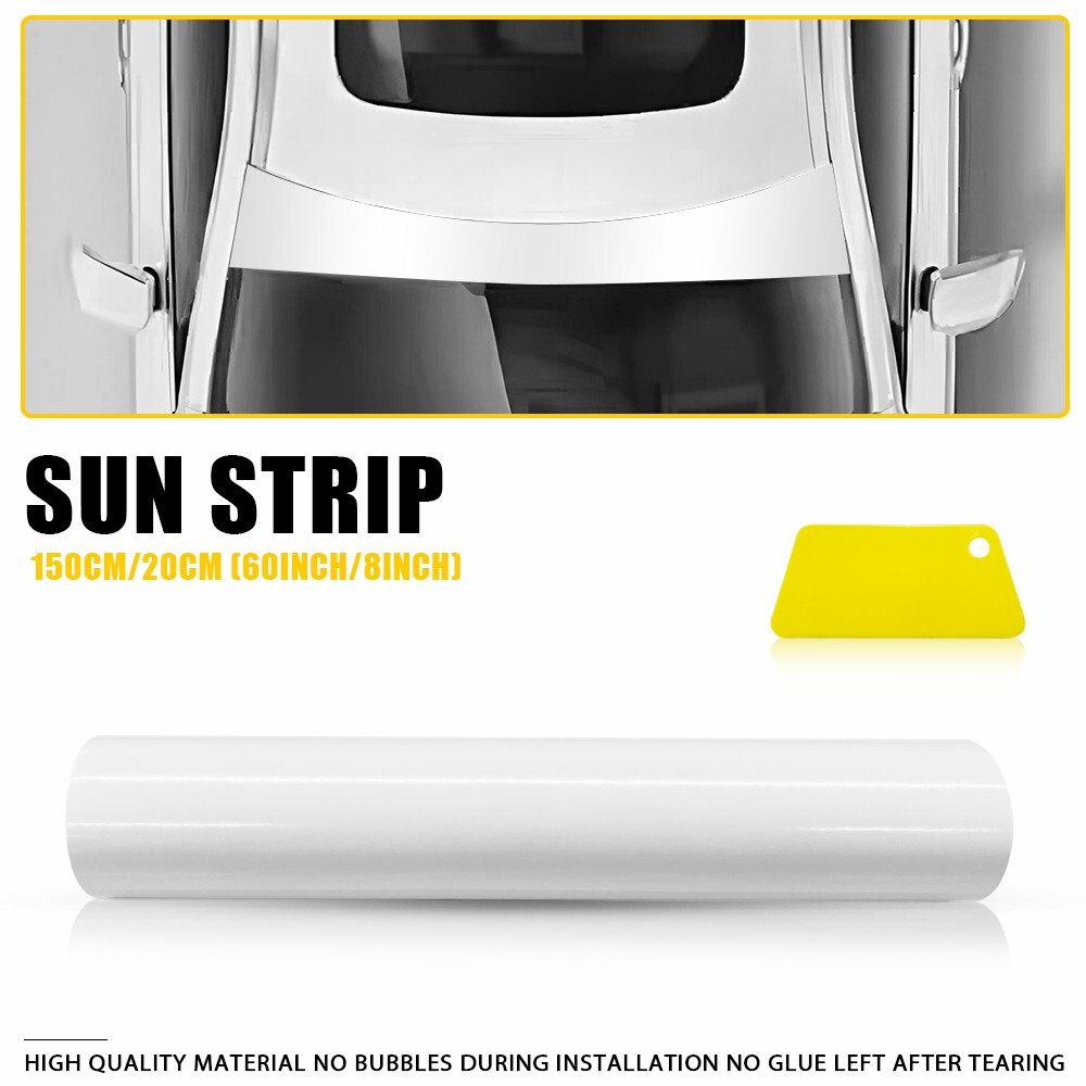 60” Car Window Tint Windshield Sun Visor Vinyl PVC Decal Strip Sticker Black