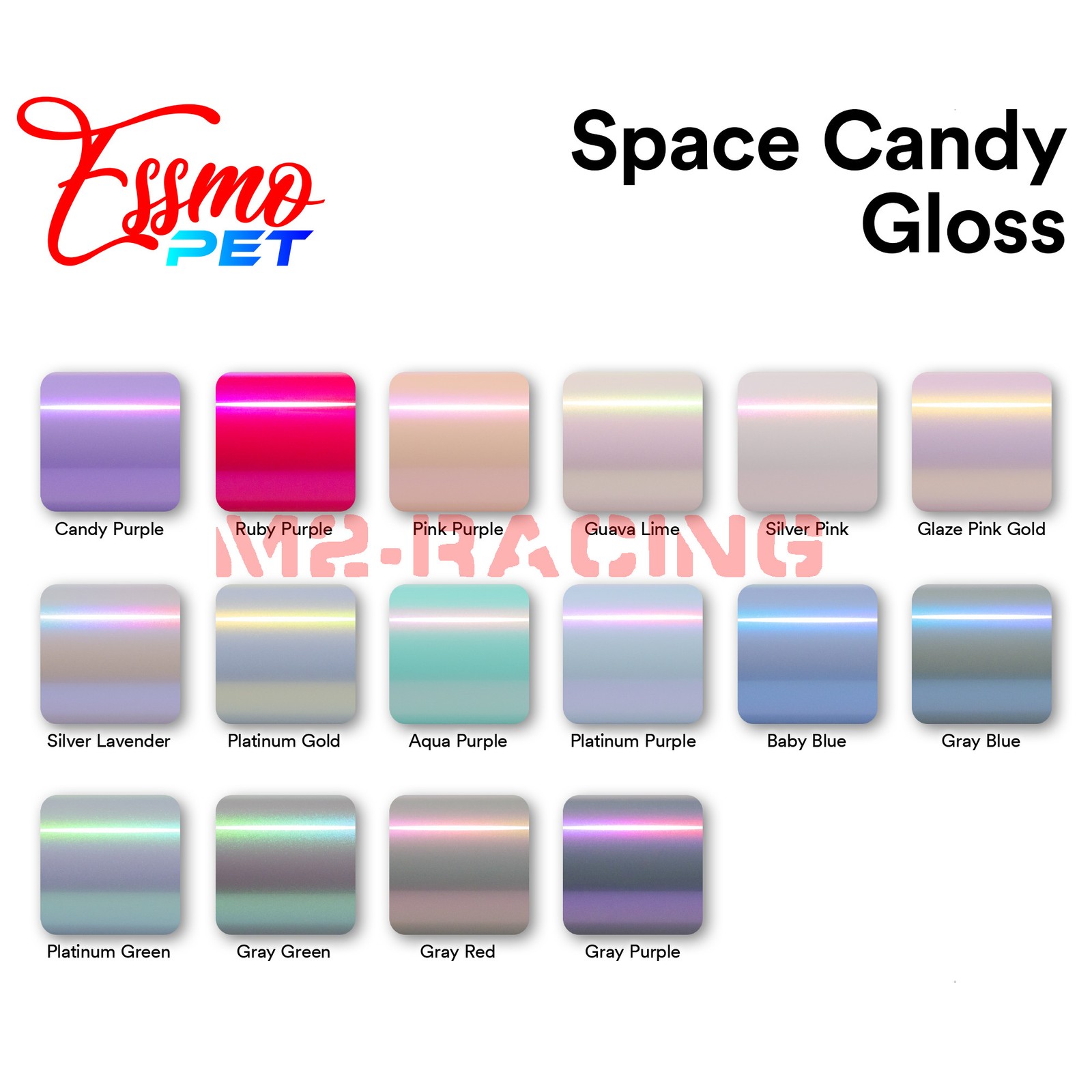 ESSMO PET Space Candy Gloss Car Auto Vinyl Vehicle Wrap Decal Sticker Sheet Film