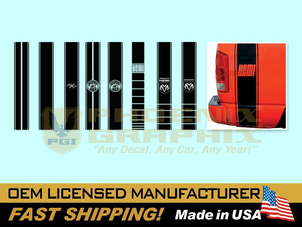 Dodge Ram 1500 Vertical Bed Bumble Bee Truck Stripes Decals & Stripes Kit