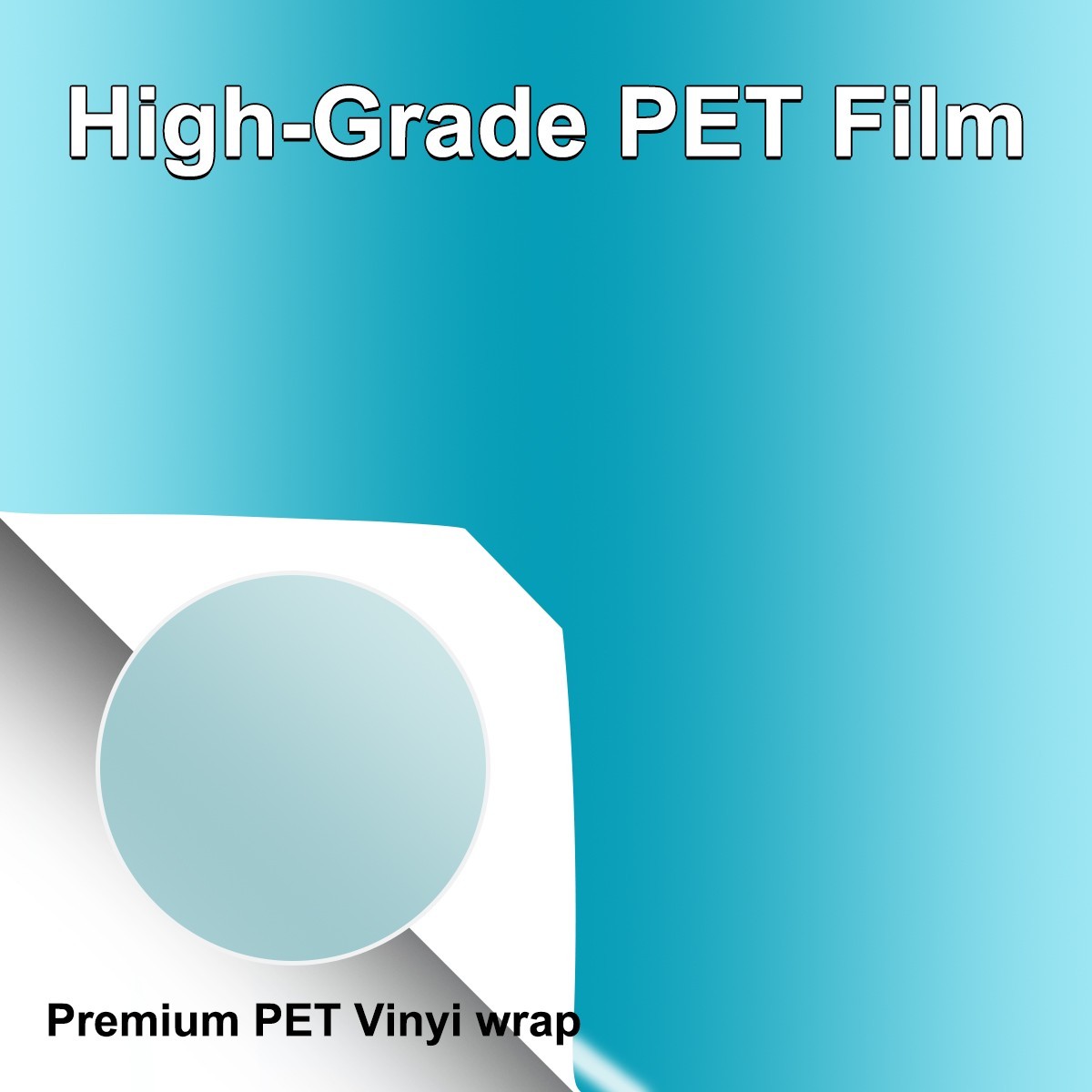 5FTx50FT PET Crystal Miami Blue Vinyl Wrap US Stock Gloss Car Wrap