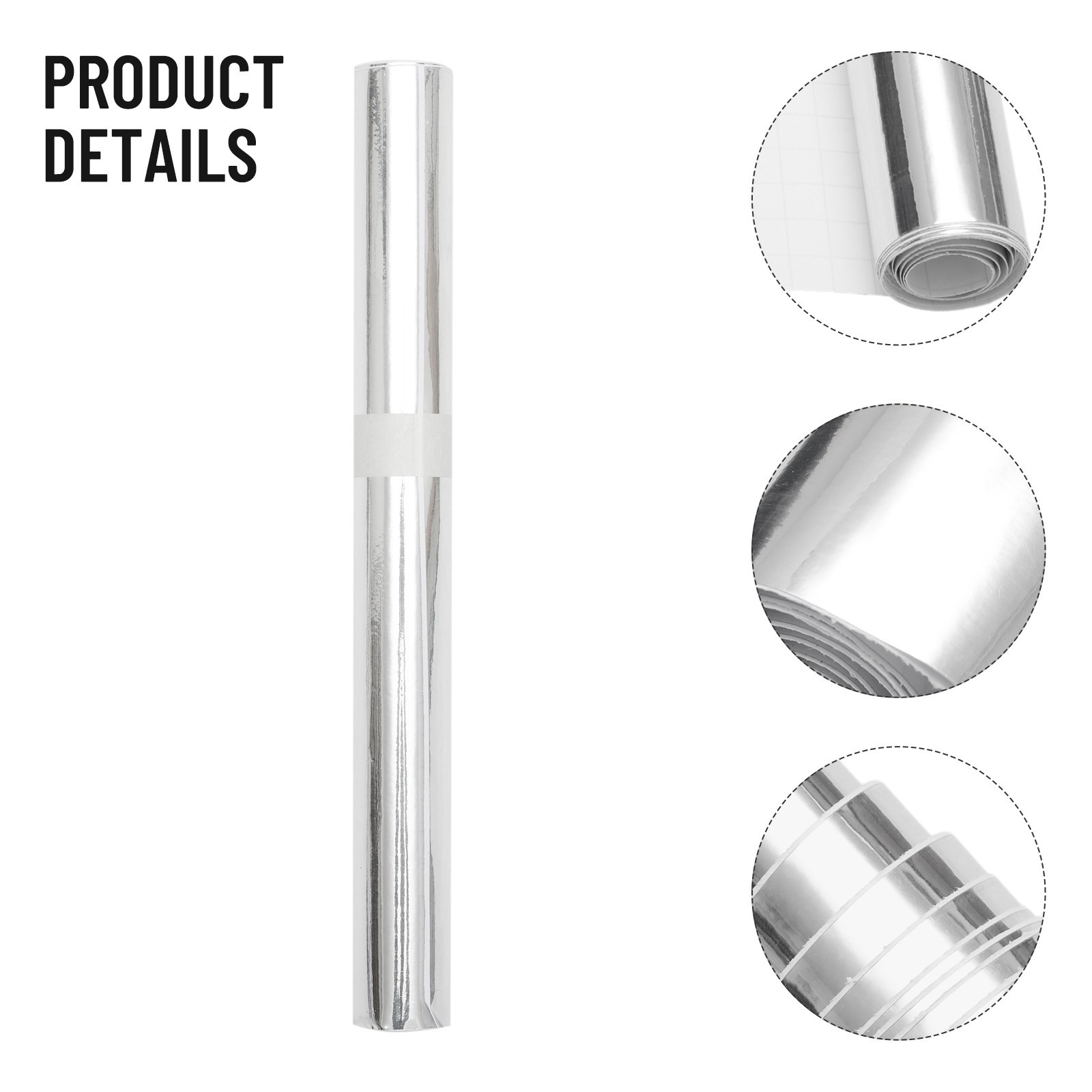 Silver Chrome Mirror Vinyl Wrap Film Roll Sheet Air Bubble 12 X 60 In