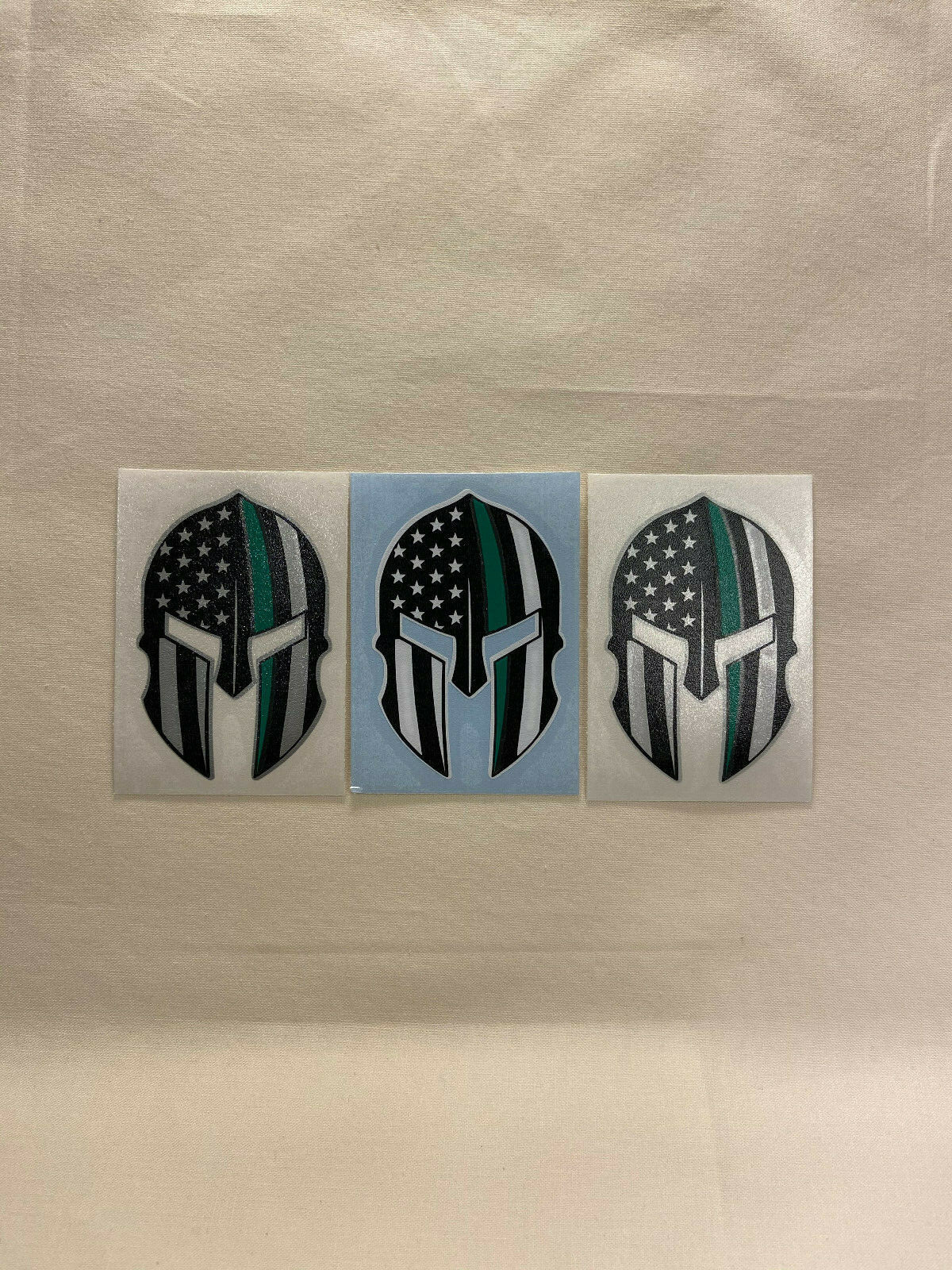 Spartan Helmet Stars Stripes Military Green Line Decal Sticker for Jeep Truck