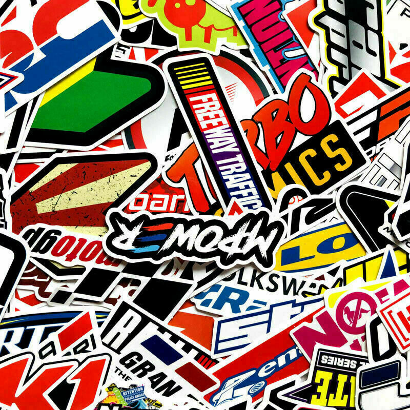 100PCS JDM Stickers Bomb Pack Car Motorcycle Racing Motocross Helmet Vinyl Decal