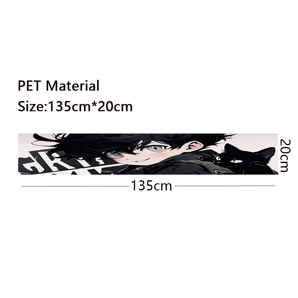 Anime Boy Girl Car Auto Front Windshield Gear Sunshade Decorative Decals
