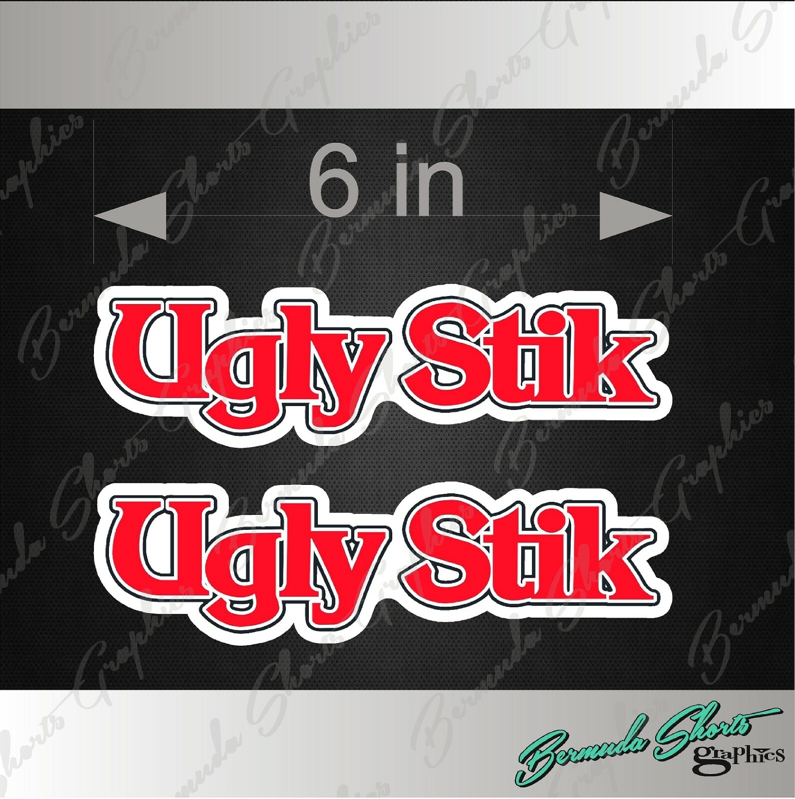 UGLY STIK decals /6″ PAIR High Quality Fishing Boat Graphics / Vinyl Stickers FR
