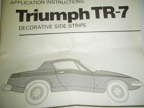 New 1975-1981 Triumph TR7 OEM Multi Lined Side Stripe Kit
