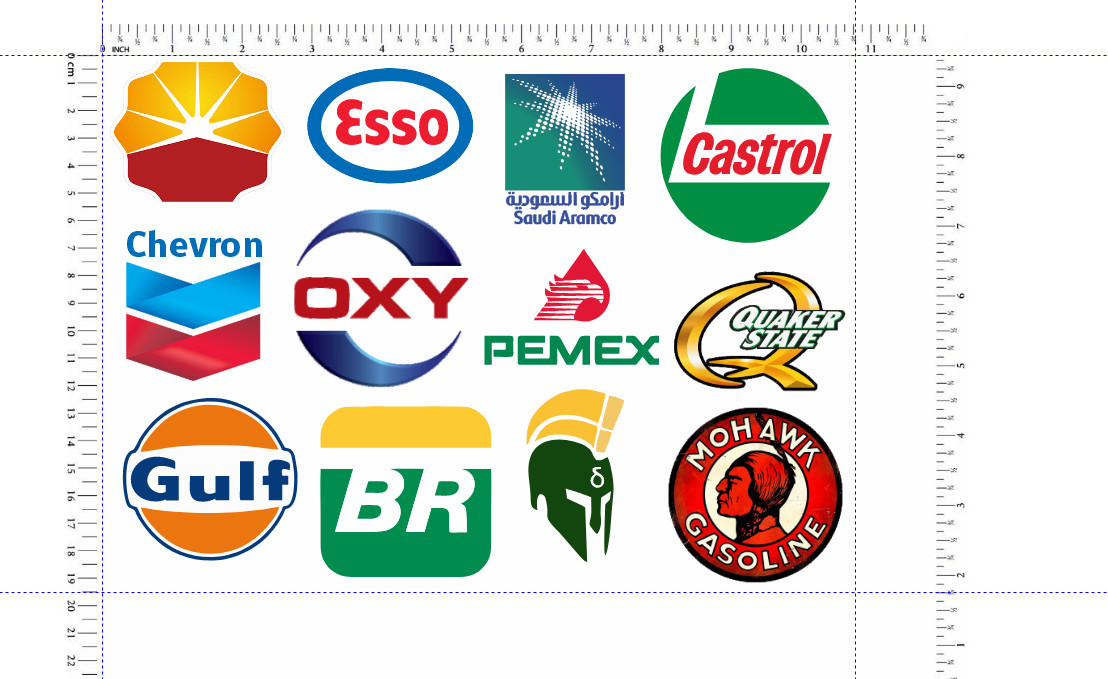 40 Oil Companies Decals Stickers Race High Quality Vinyl FREE SHIP