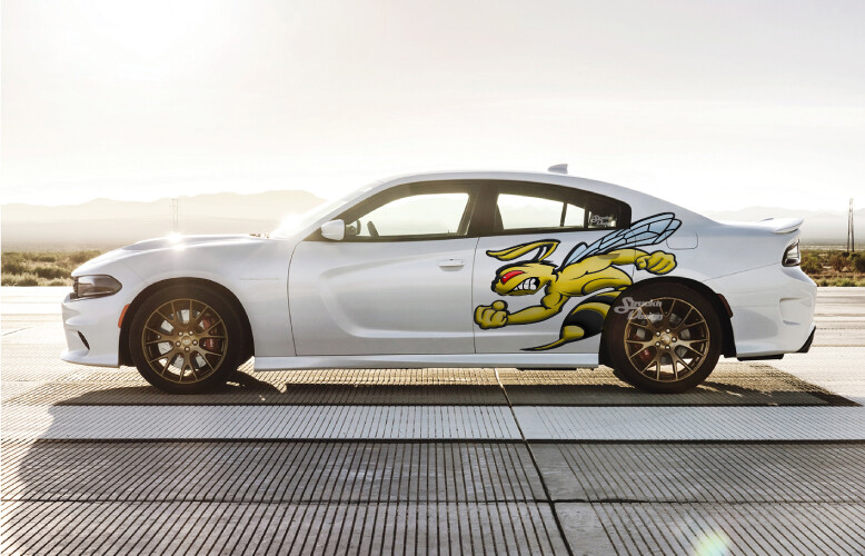 DS/PS Angry Fierce For Super Bee Charger Fist Truck Car Vehicle Decal Side Hood