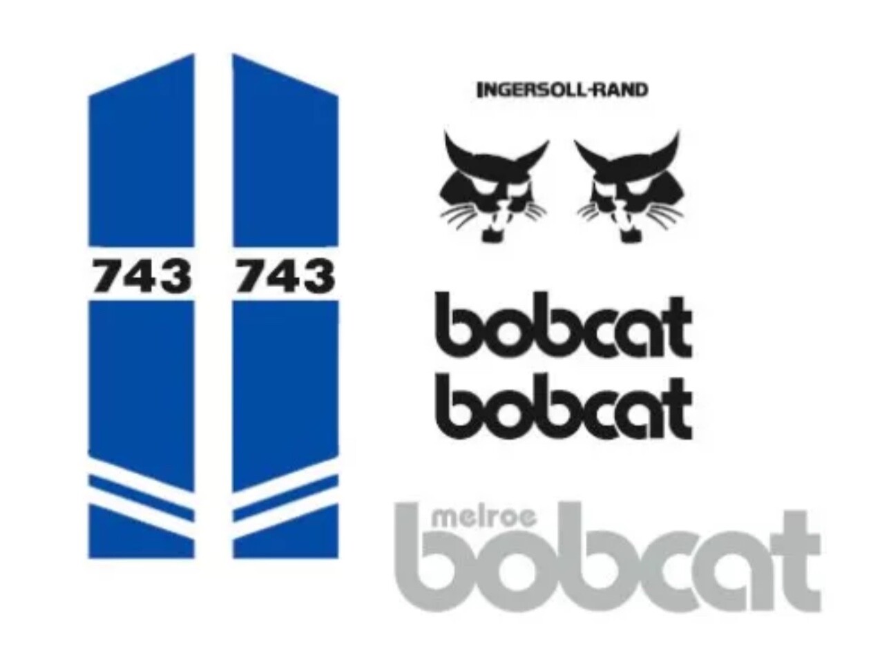 BOBCAT 743 NEW FULL DECAL SET STICKER KIT GRAPHIC.