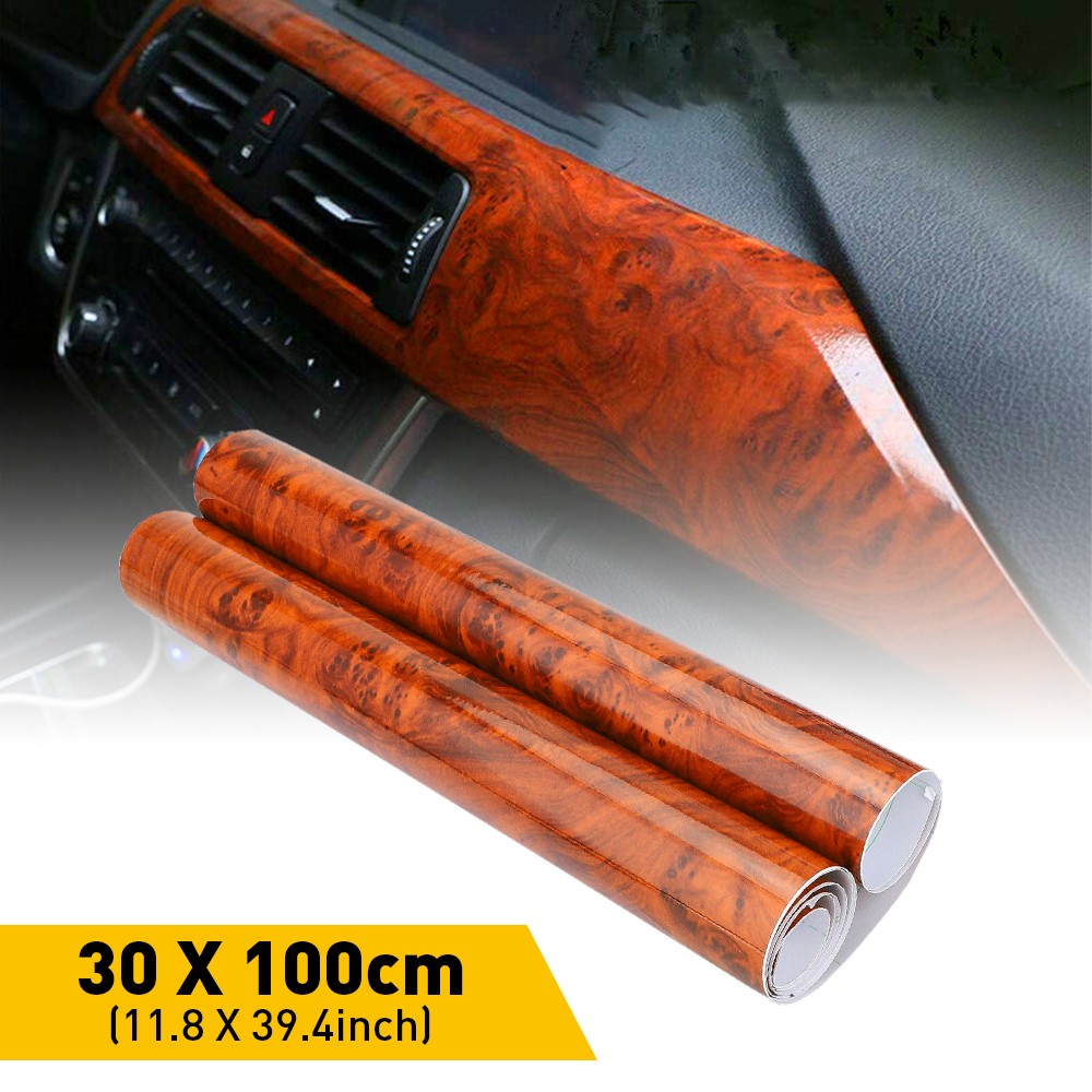 DIY Glossy Matte Wood Textured Grain Vinyl Wrap Sticker Car Interior Decors A