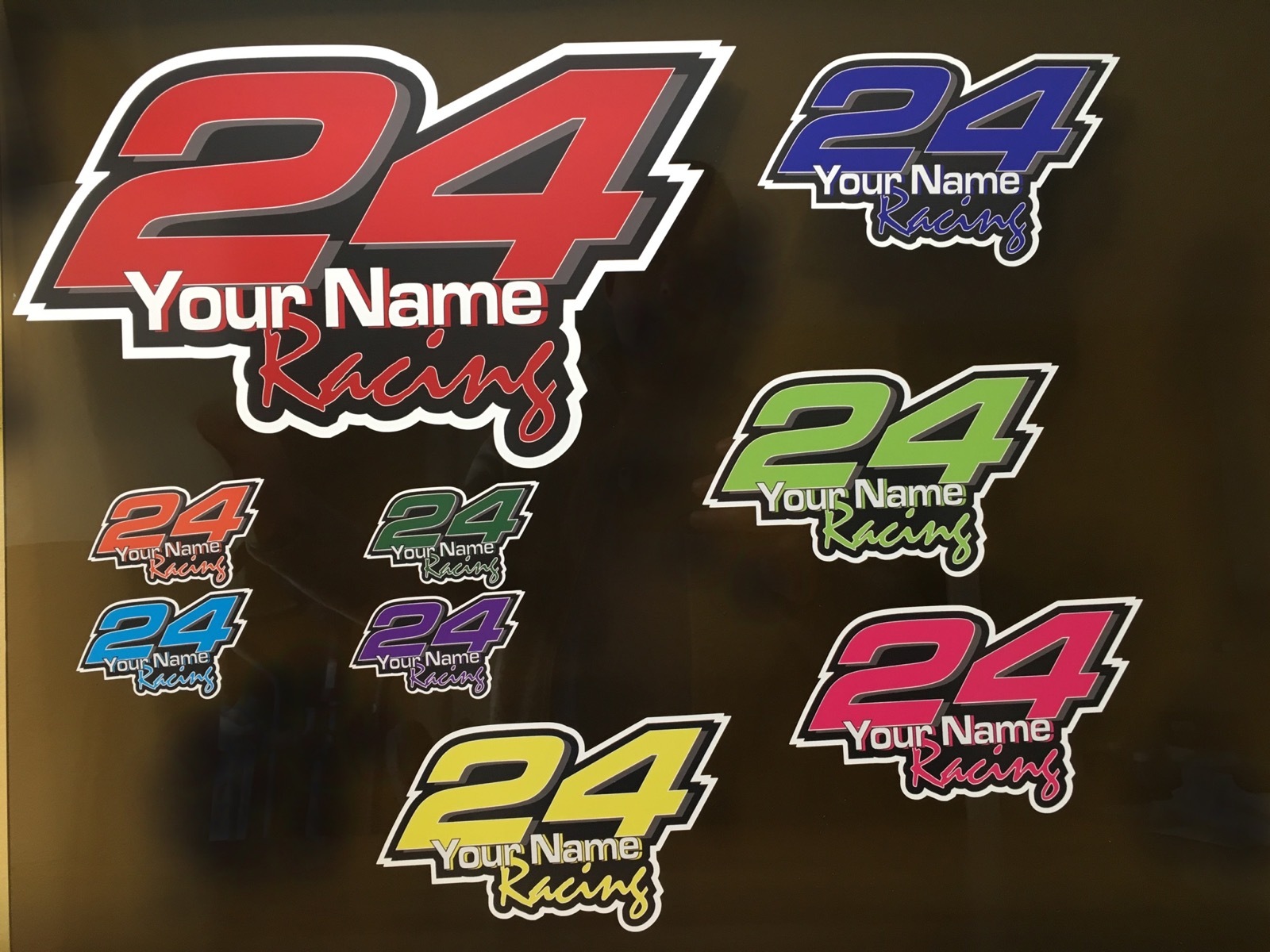 Race Car Number Vinyl Decal Sticker Set Kit Custom Made