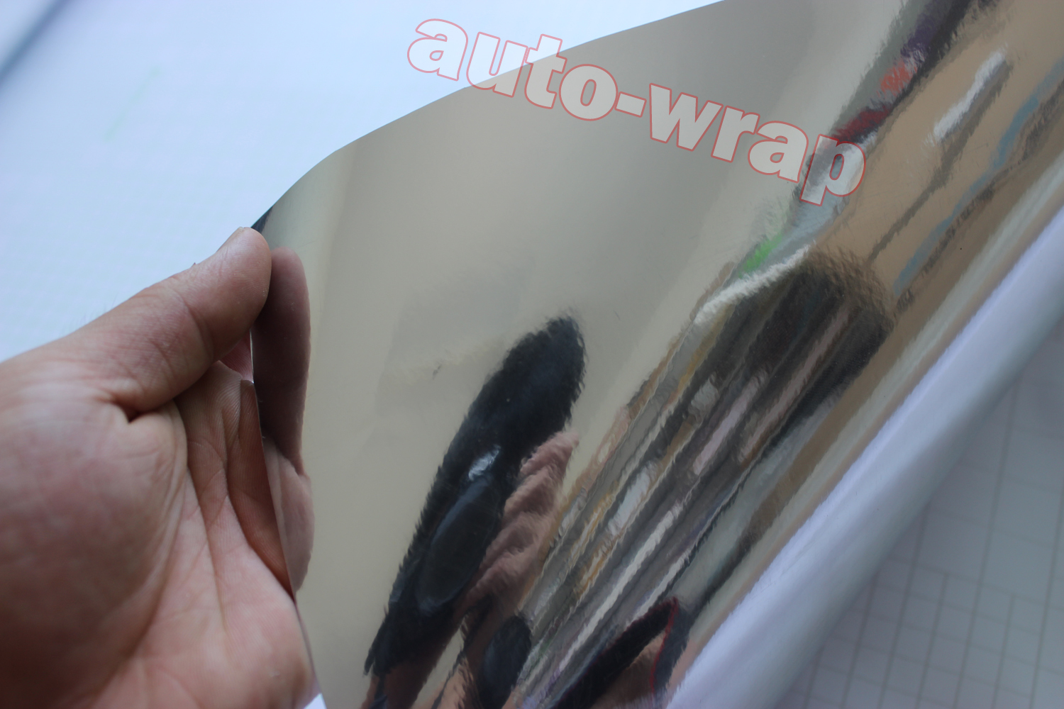 Car Glossy Mirror Chrome Vinyl Wrap Decal Film Sticker Strips Sheet Air Free AB