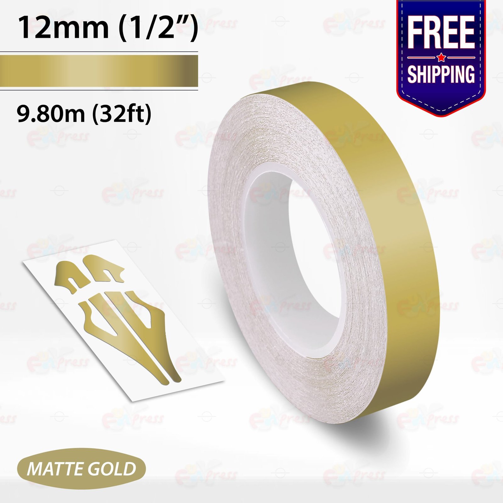 MATTE GOLD 1/2″ PIN STRIPE Car Model Motorcycle Decal TAPE Vinyl Sticker 12mm