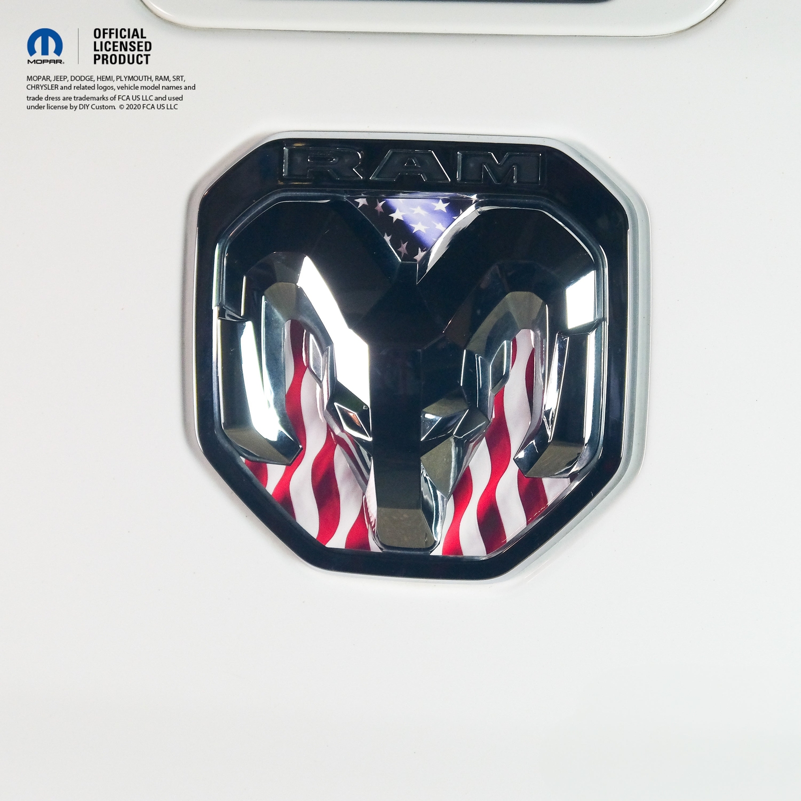 RAM Tailgate RAM Head Emblem Overlay Decals AMERICAN FLAG Fits 2009-2024 Trucks