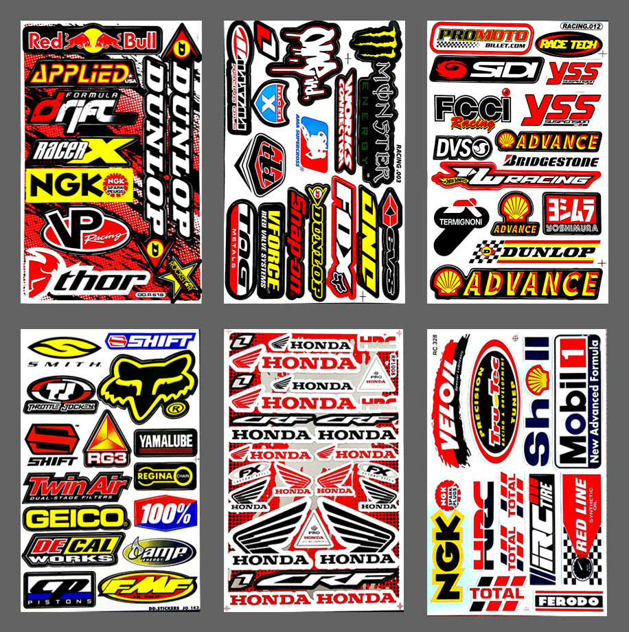 Sticker Vintae DUNLOP Racing Stickers Sheet Motorcycle Motorcoss Decals Biker