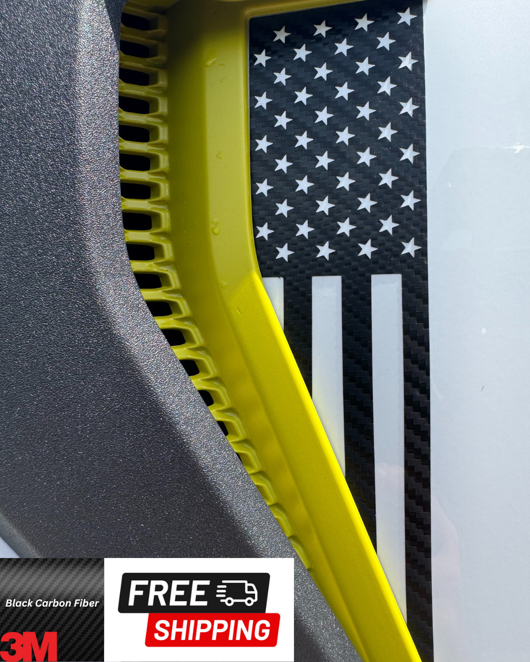 Carbon Fiber Fender Grille US Flag Vinyl Decals for Ford F-150 2021-2025