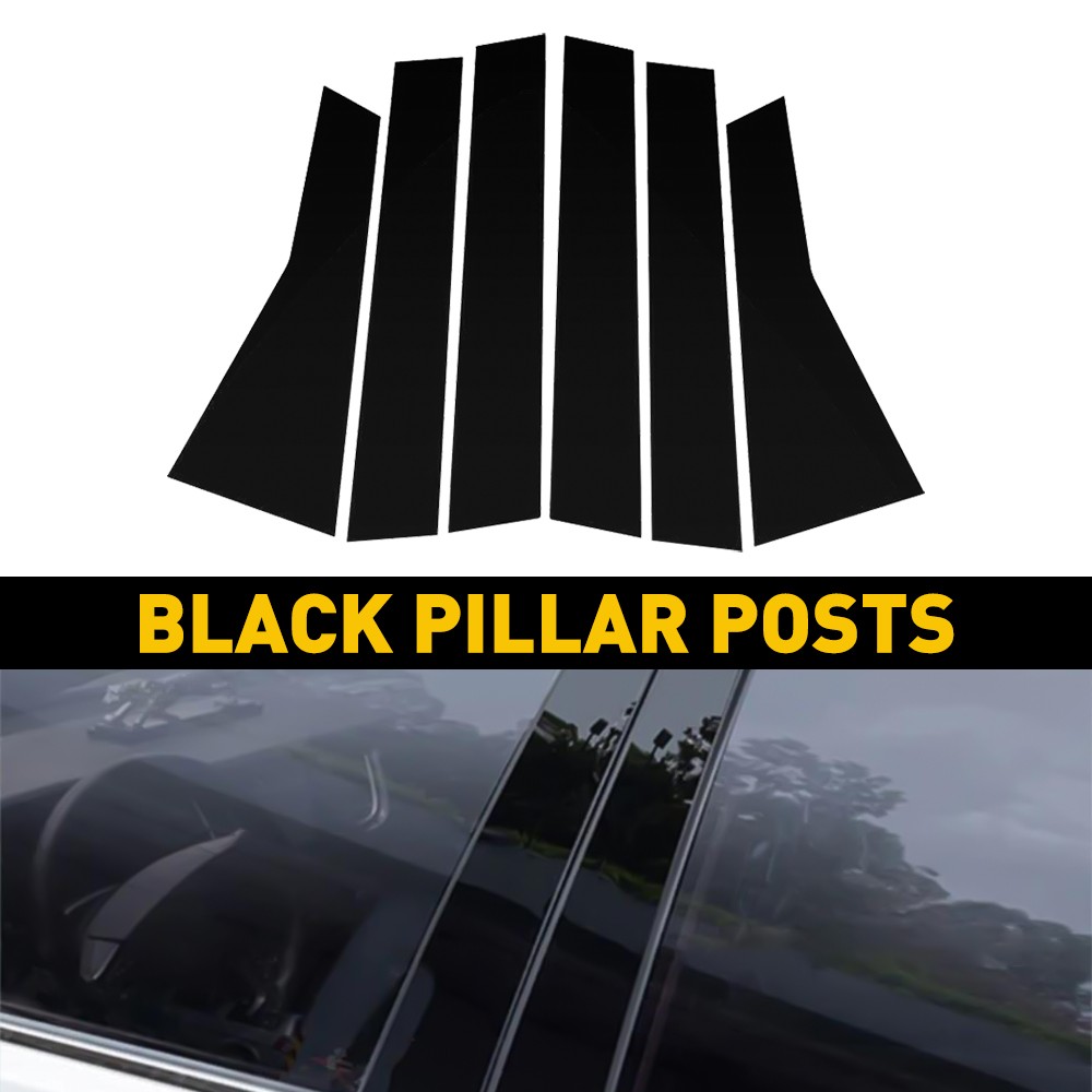 Black Set Window Posts Trim Pillar Door Cover Kit For Honda CRV CR-V 2017-2022