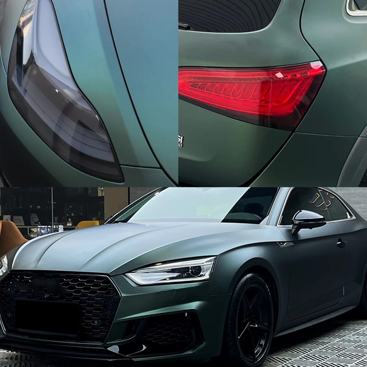 5FTx50FT PET Matte Super Dark Green Self-Adhesive Air Release Vinyl Wrap