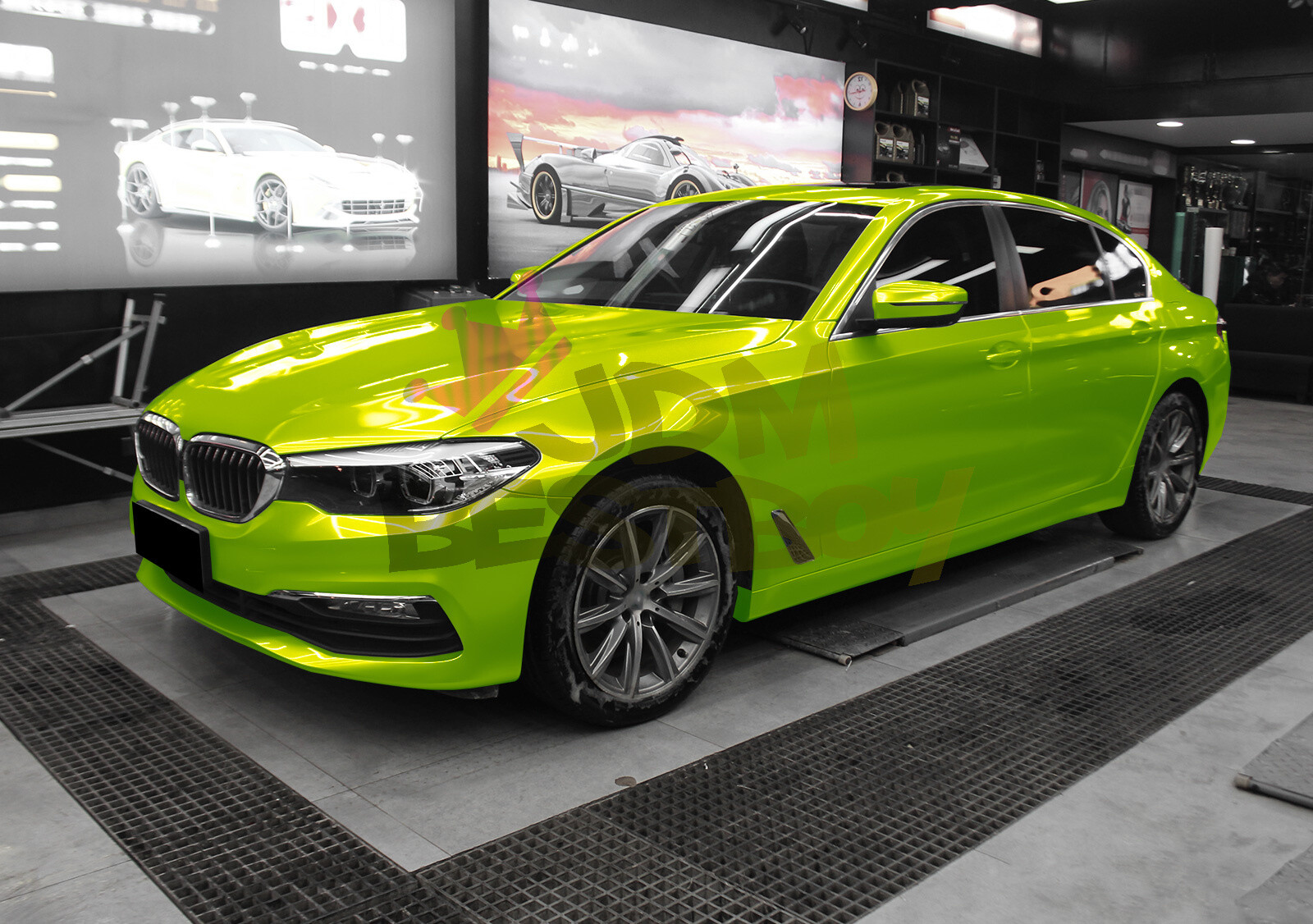Gloss Metallic Lime Green Candy Decal Car Vinyl Wrap Film Sticker Sheet Sparkle